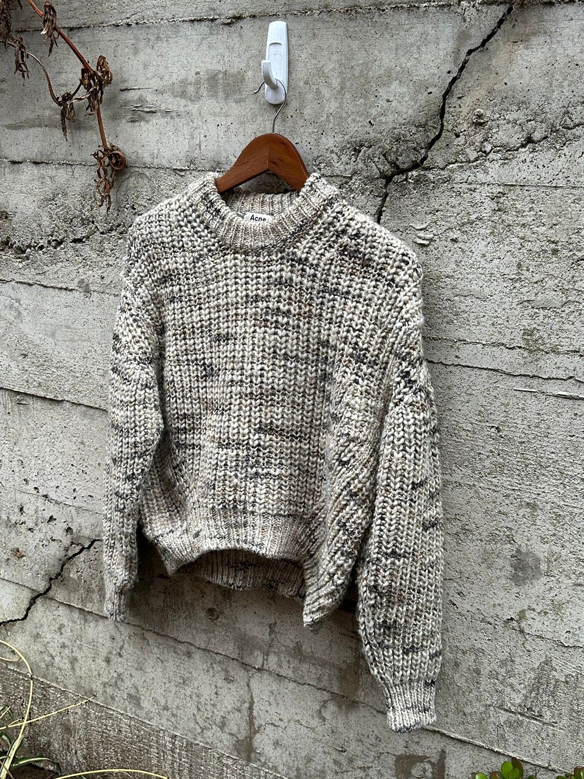 Pre-owned Acne Studios Grail Acne Sand Dust Intricate Zora Knit In Multicolor