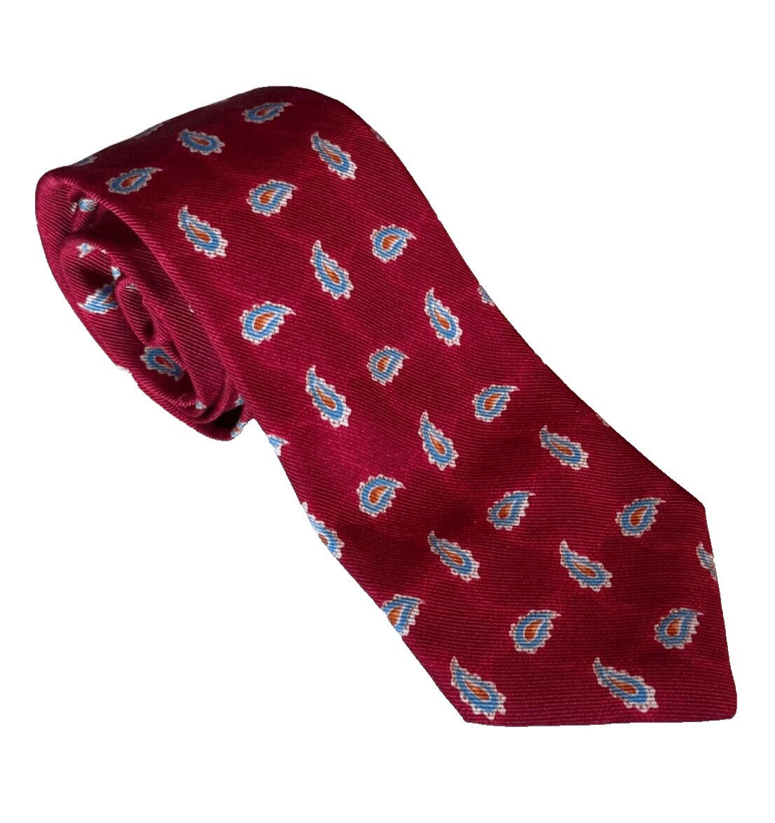 Kiton Kiton 7 Fold Neck Tie Red Blue Paisley Abstract Silk 3.5x59" Size ONE SIZE - 1 Thumbnail