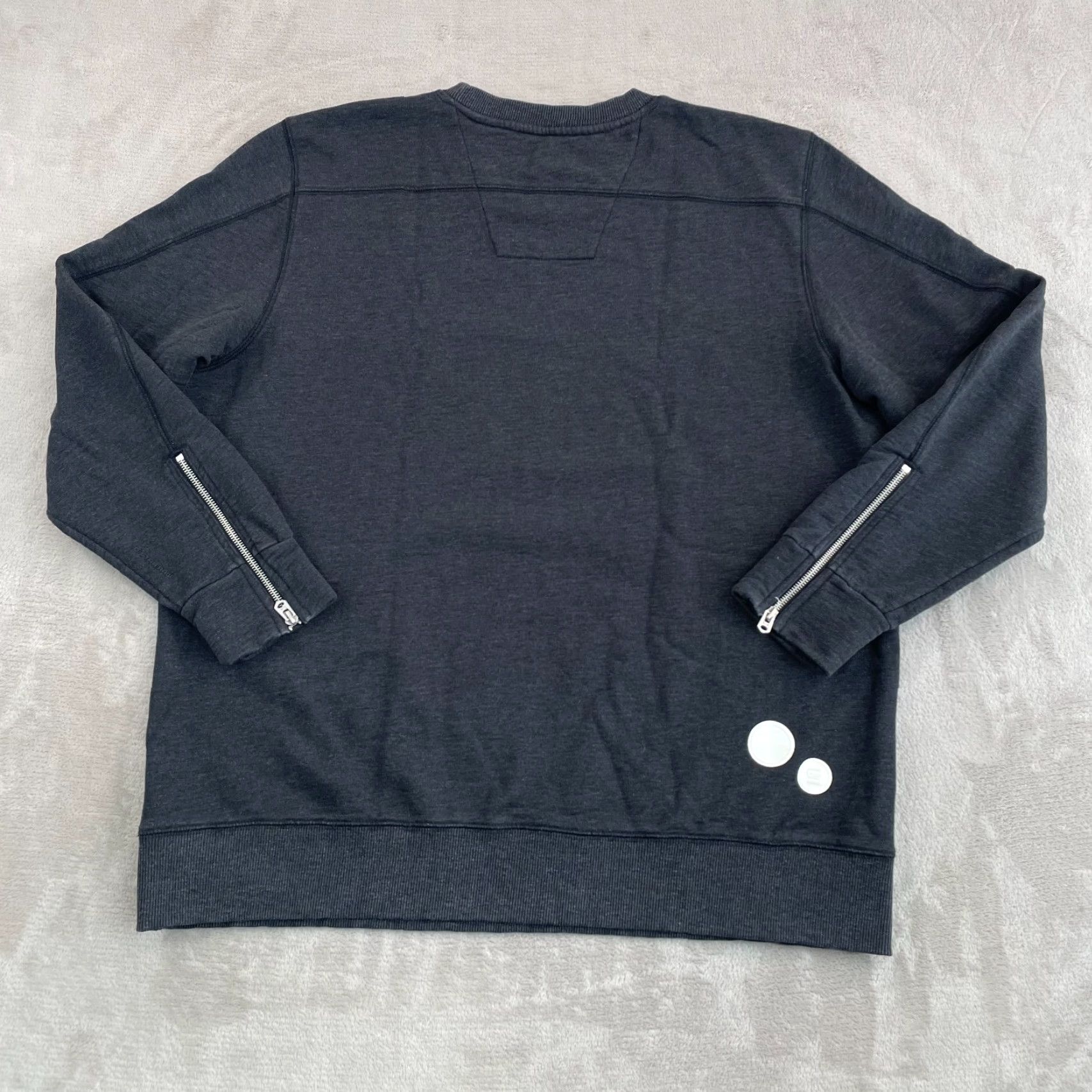 Vintage G Star Raw Orando Sweatshirt Men 2XL Charcoal Grey Crew Neck Zip Sleeves Size US XXL / EU 58 / 5 - 6 Thumbnail