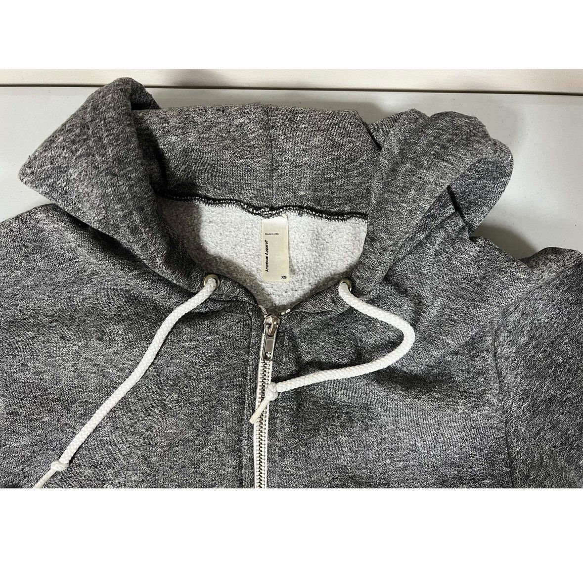 American Apparel Gray Marled Zipper Sweater Sweatshirt Hoodie Outerwear XS 🩶 Size US XS / EU 42 / 0 - 6 Thumbnail