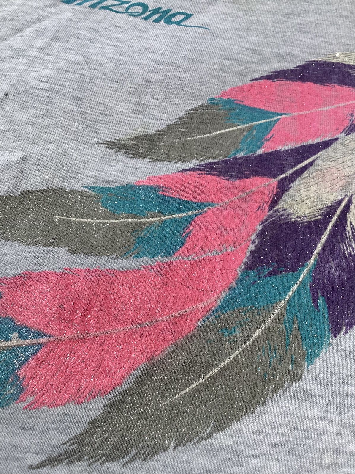 Other × Vintage Vtg 90s Arizona glitter graphic native feather kids L tshirt Size US S / EU 44-46 / 1 - 3 Thumbnail