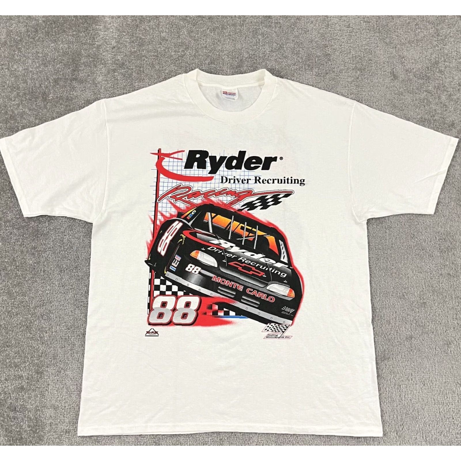 Hanes VINTAGE Kevin Schwantz Shirt Adult Mens XL White Graphic Nascar Tee Recruiting Size US XL / EU 56 / 4 - 2 Thumbnail