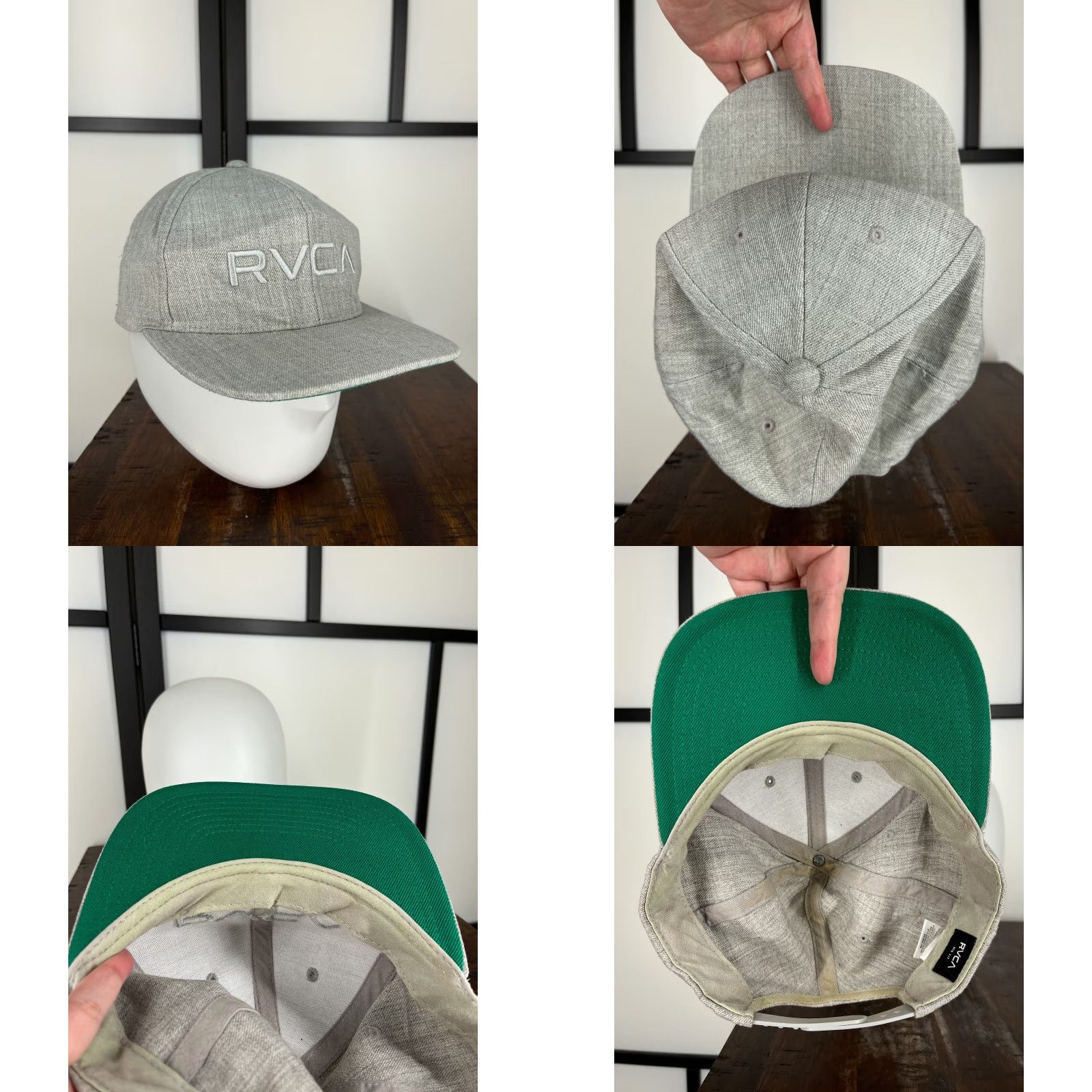 RVCA RVCA Hat Cap Snap Back Adult One Size Gray Embroidered Acrylic Wool Blend Skate 90s, Beach Mens Size ONE SIZE - 8 Thumbnail
