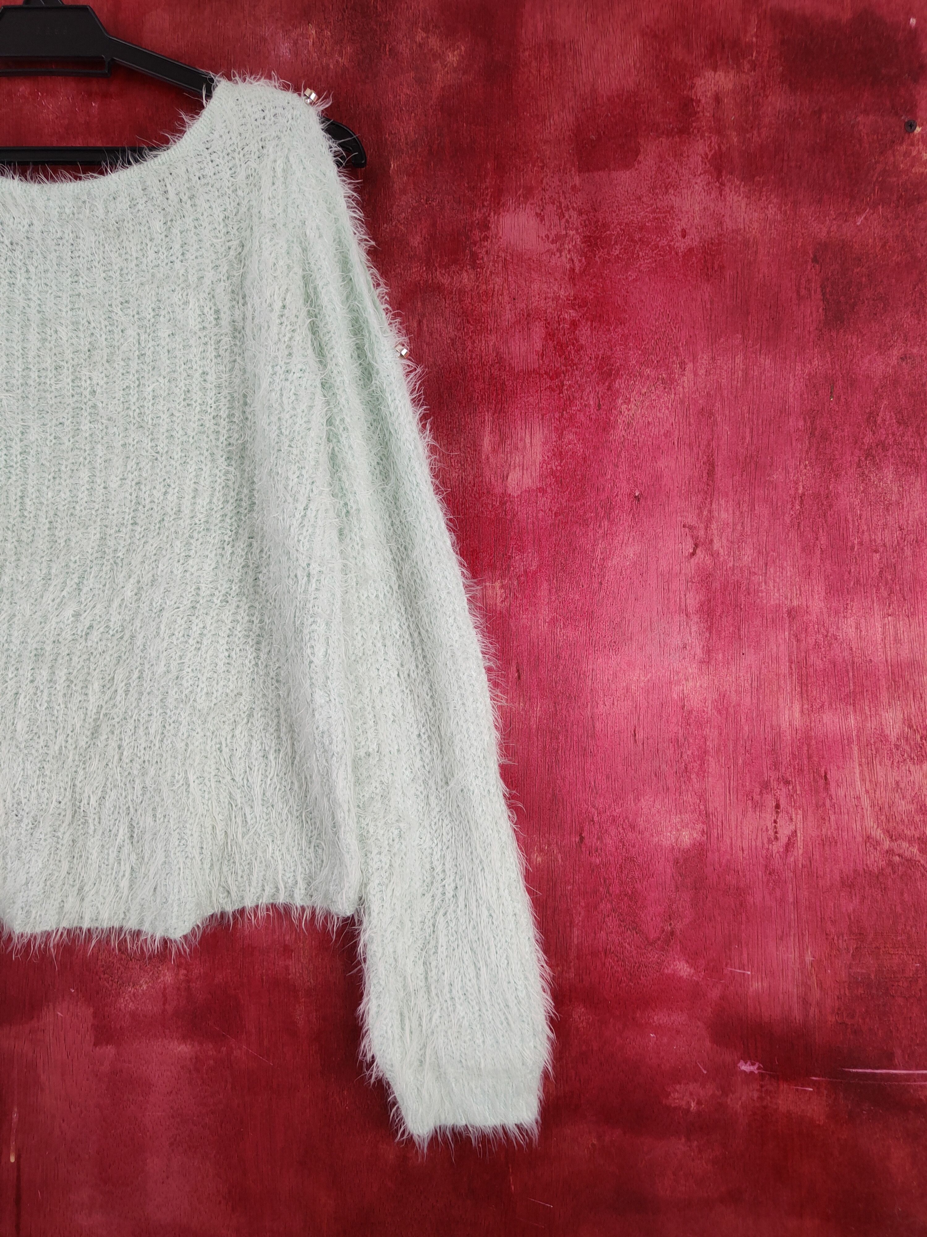 Japanese Brand Cecil McBee Green Shag Shaggy Fur Mohair Knitwear #S2027 Size M / US 6-8 / IT 42-44 - 11 Thumbnail