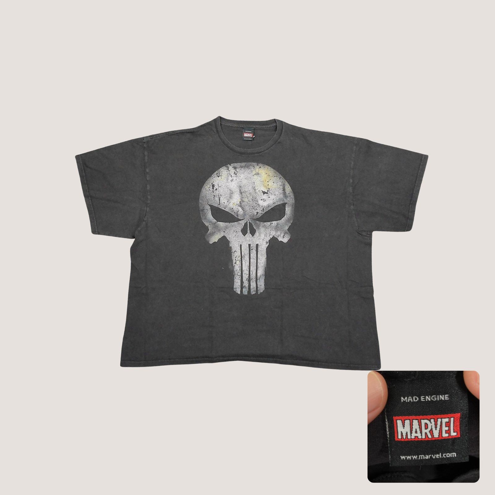 Mad Engine Marvel / Streetwear | Faded Boxy 2012 Punisher Skull Tee Size US XXL / EU 58 / 5 - 1 Thumbnail