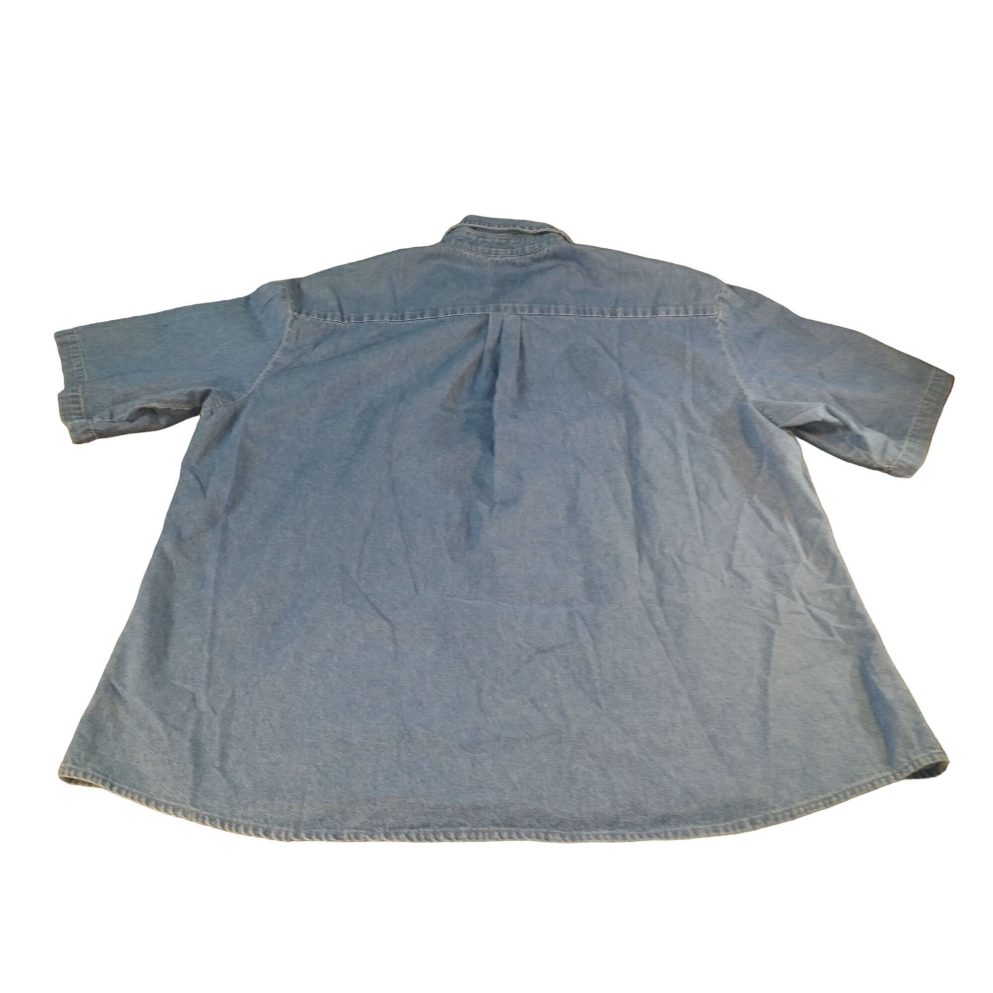 Dickies Dickies Button Up Shirt Men Sz 3XL Denim Logo Short Sleeve W Size US XXL / EU 58 / 5 - 9 Thumbnail