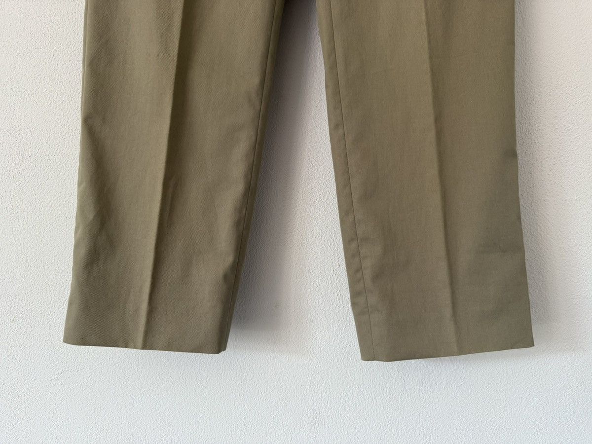 Hermes Hermès Beige Cotton Trousers with Leather Side Zip Detail Size US 33 - 5 Thumbnail