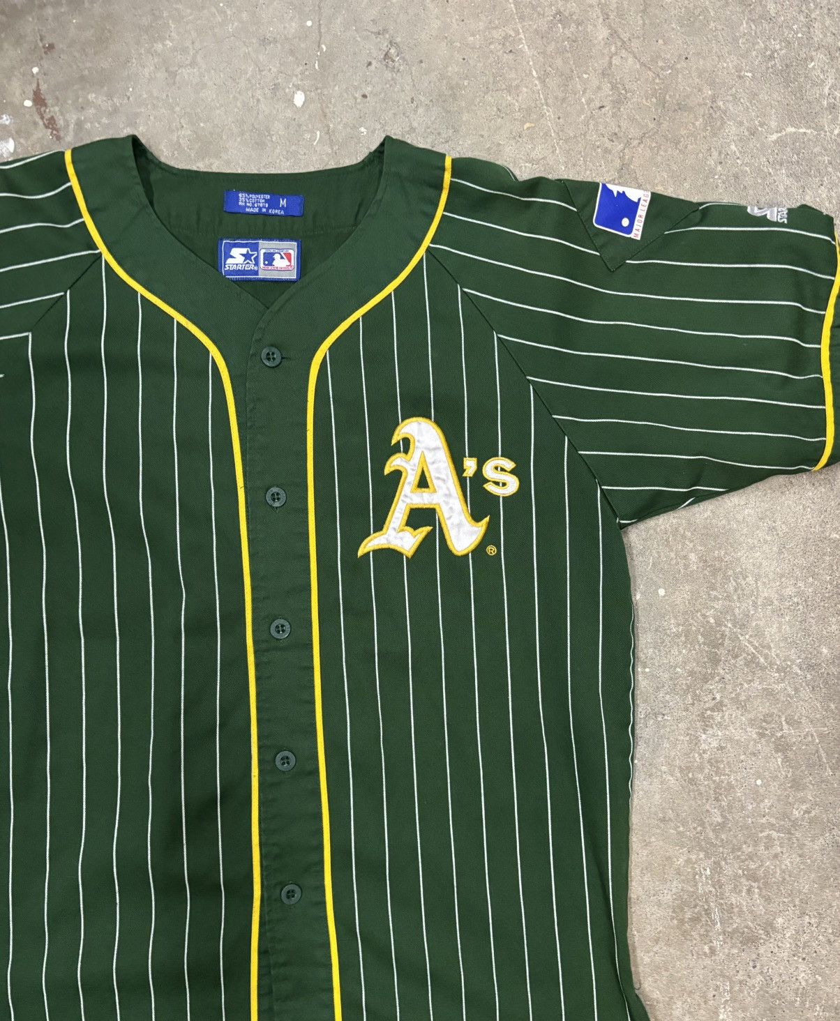 Starter Vintage Oakland Athletics Starter Jersey Pinstripe 90s MLB Size US M / EU 48-50 / 2 - 2 Thumbnail