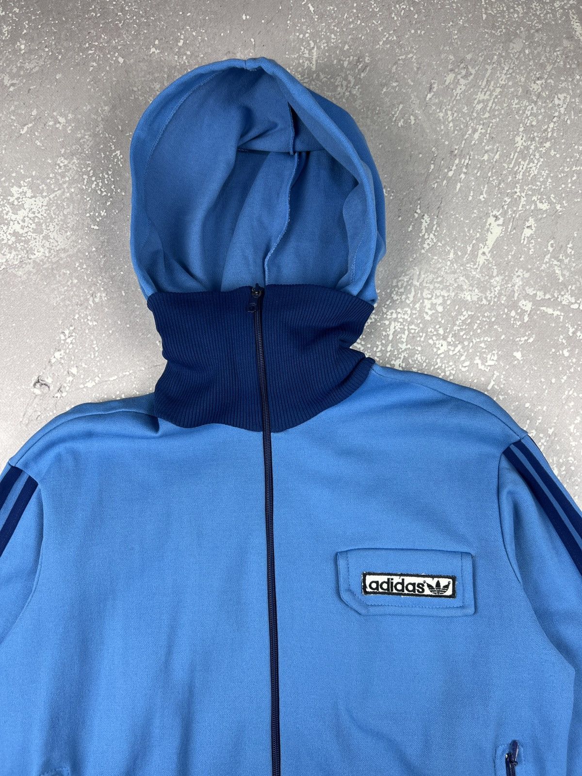 Adidas 70s 80s Vintage Adidas Hooded Track Top Made in Yugoslavia Size S / US 4 / IT 40 - 3 Thumbnail