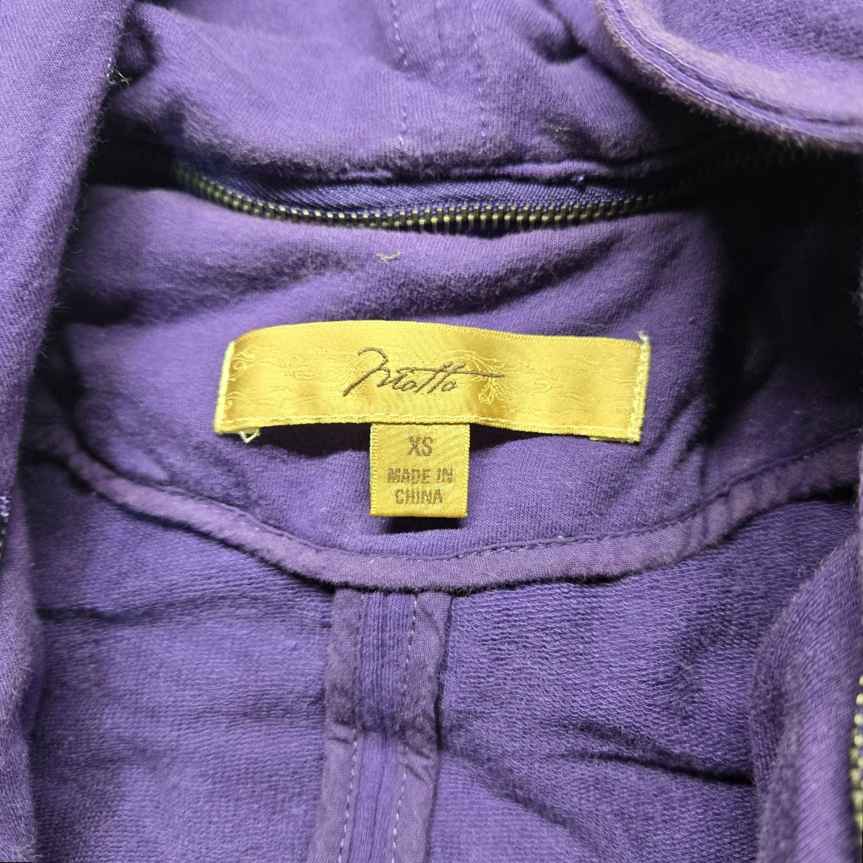 Vintage Motto Sweatshirt Slim Zip Crop Long Sleeve Purple XS Women Size XS / US 0-2 / IT 36-38 - 5 Thumbnail