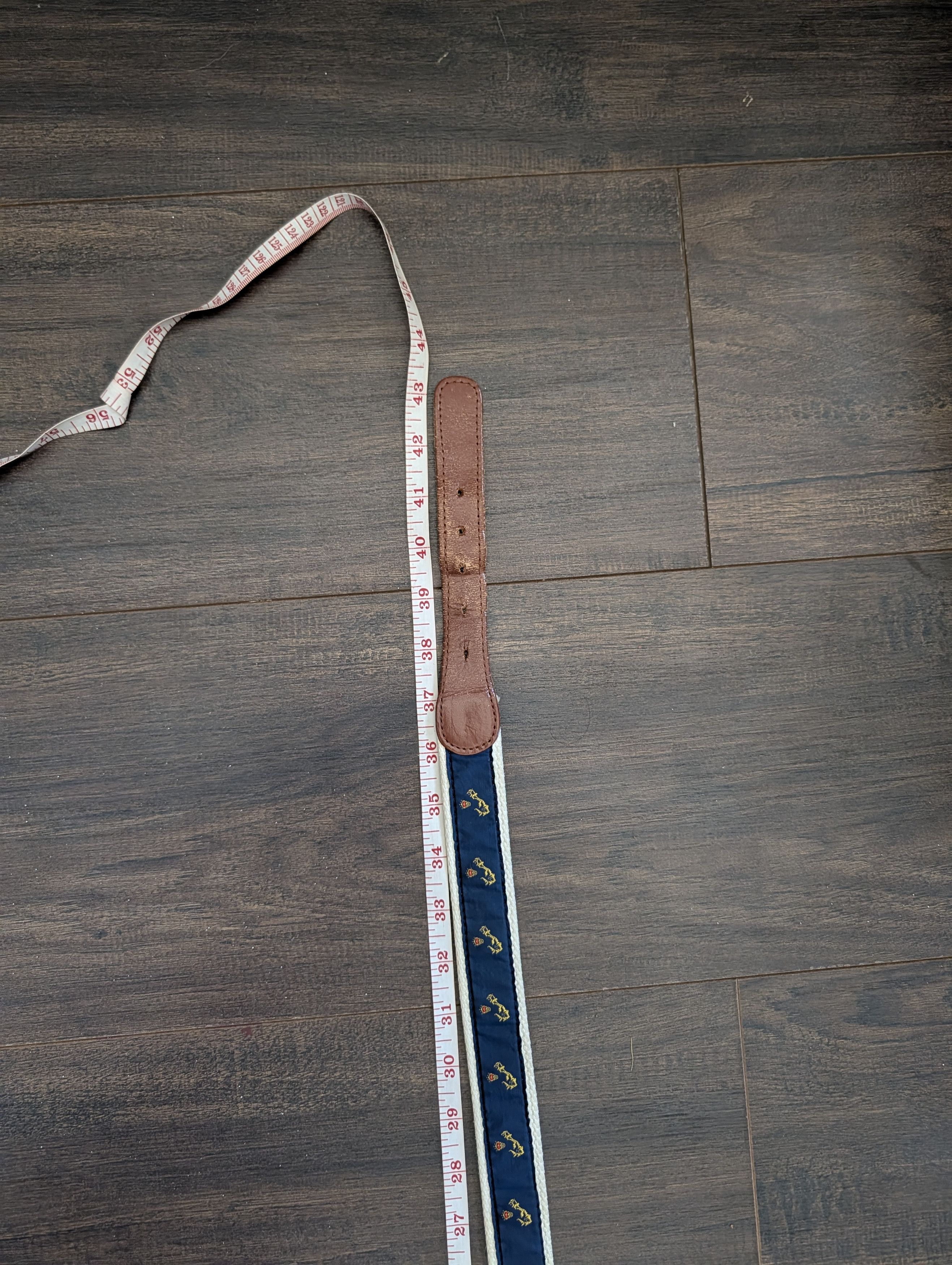 Vintage VTG English Sports Shop Bermuda flag map leather belt Size 38 - 10 Thumbnail