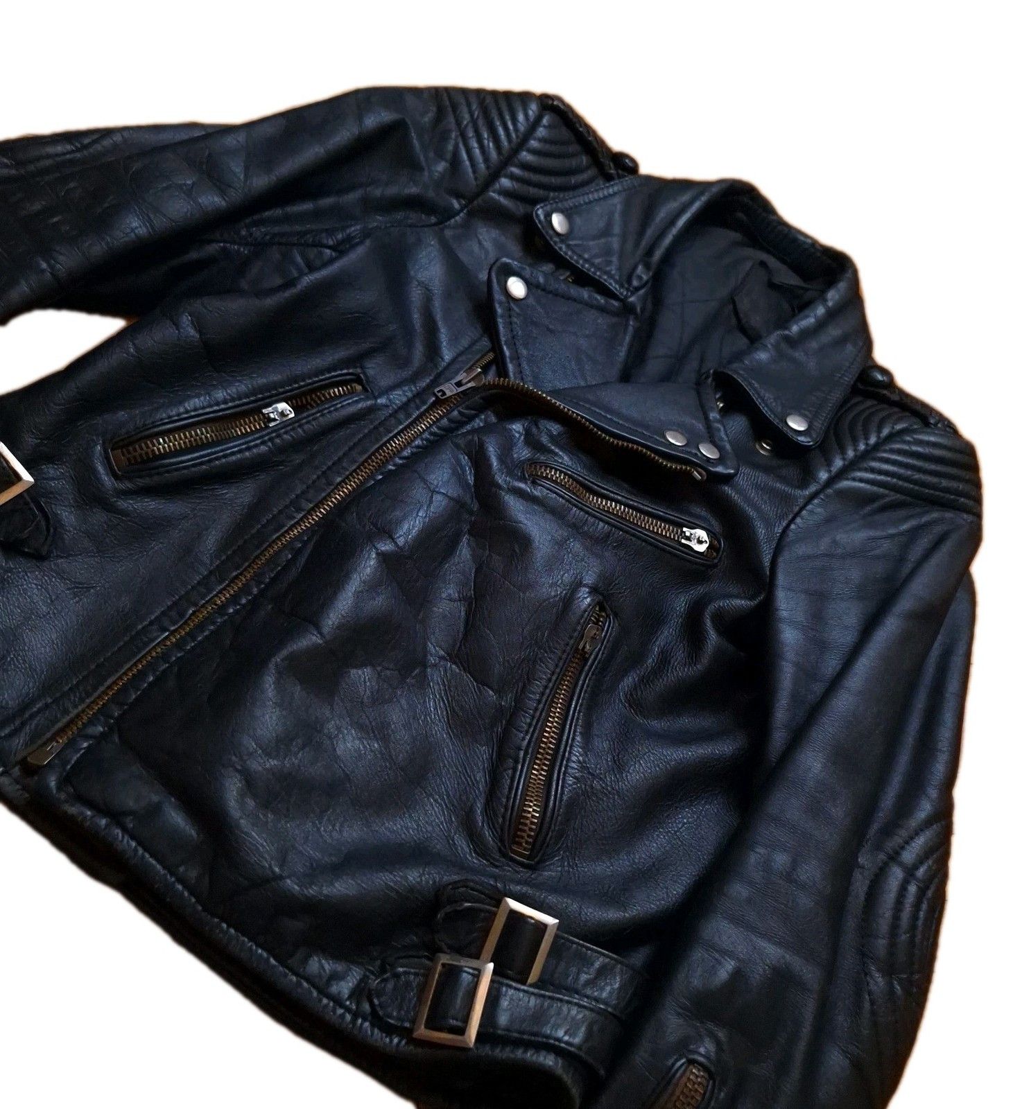 Vintage Biker Jacket Motorcycle Metal Punk Rock Oldschool 80s 90s Size US M / EU 48-50 / 2 - 2 Thumbnail