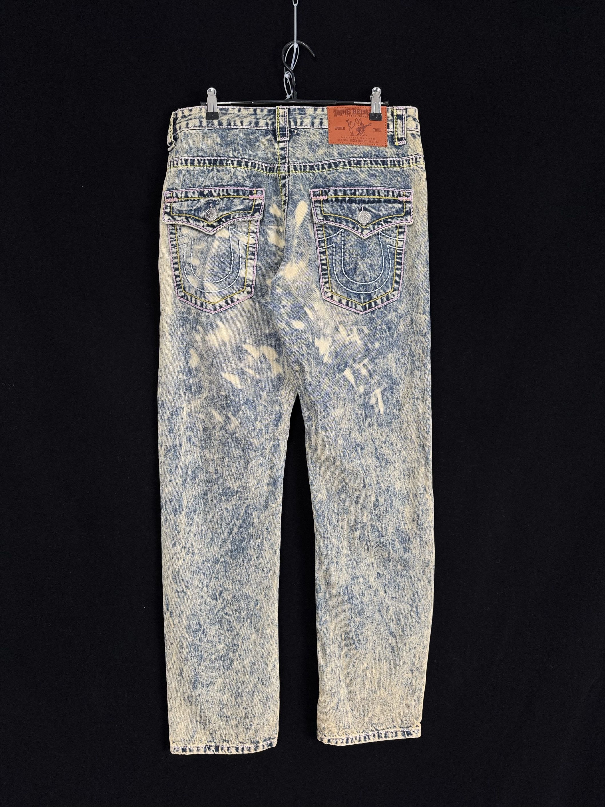 True Religion × Vintage UNWORN* THICK STITCHING HEAVY WASH TWO TONE STITCHING JEANS Size US 32 / EU 48 - 9 Thumbnail