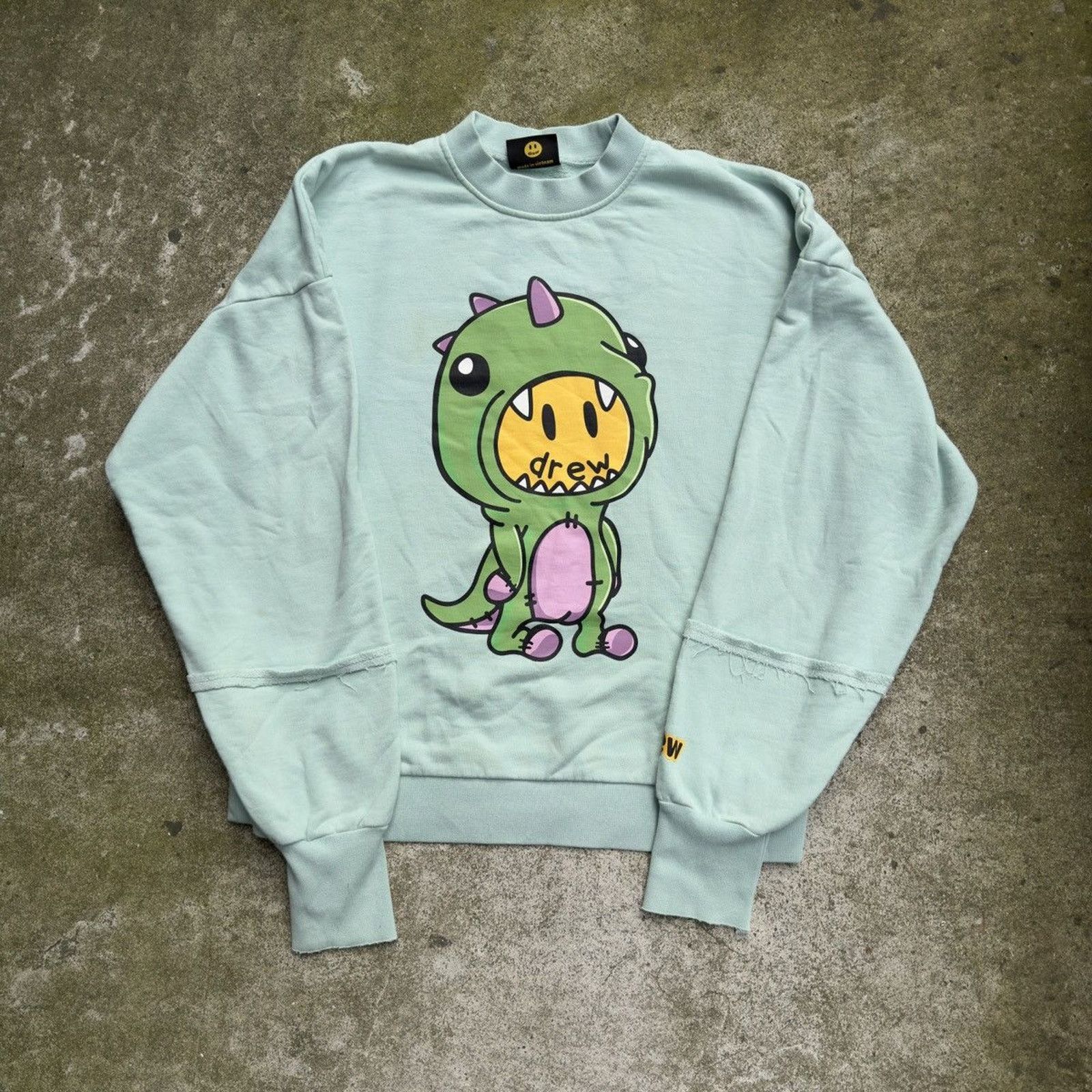 Drew House DREW HOUSE DINO DECONSTRUCTED CREWNECK SWEATSHIRT OVERSIZED Size US S / EU 44-46 / 1 - 1 Thumbnail