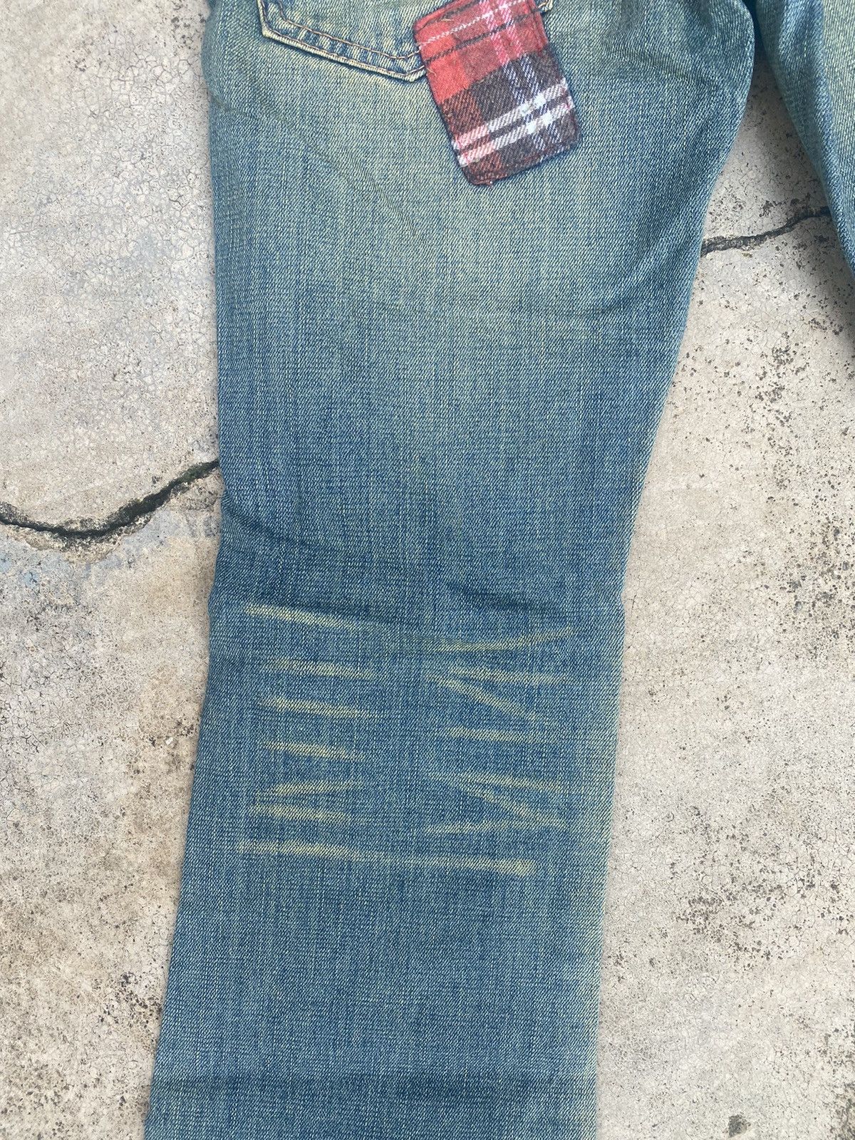 If Six Was Nine × Japanese Brand Flare Jeans Bonds & Peace Patchwork Fade Bootcut Size US 31 - 19 Thumbnail