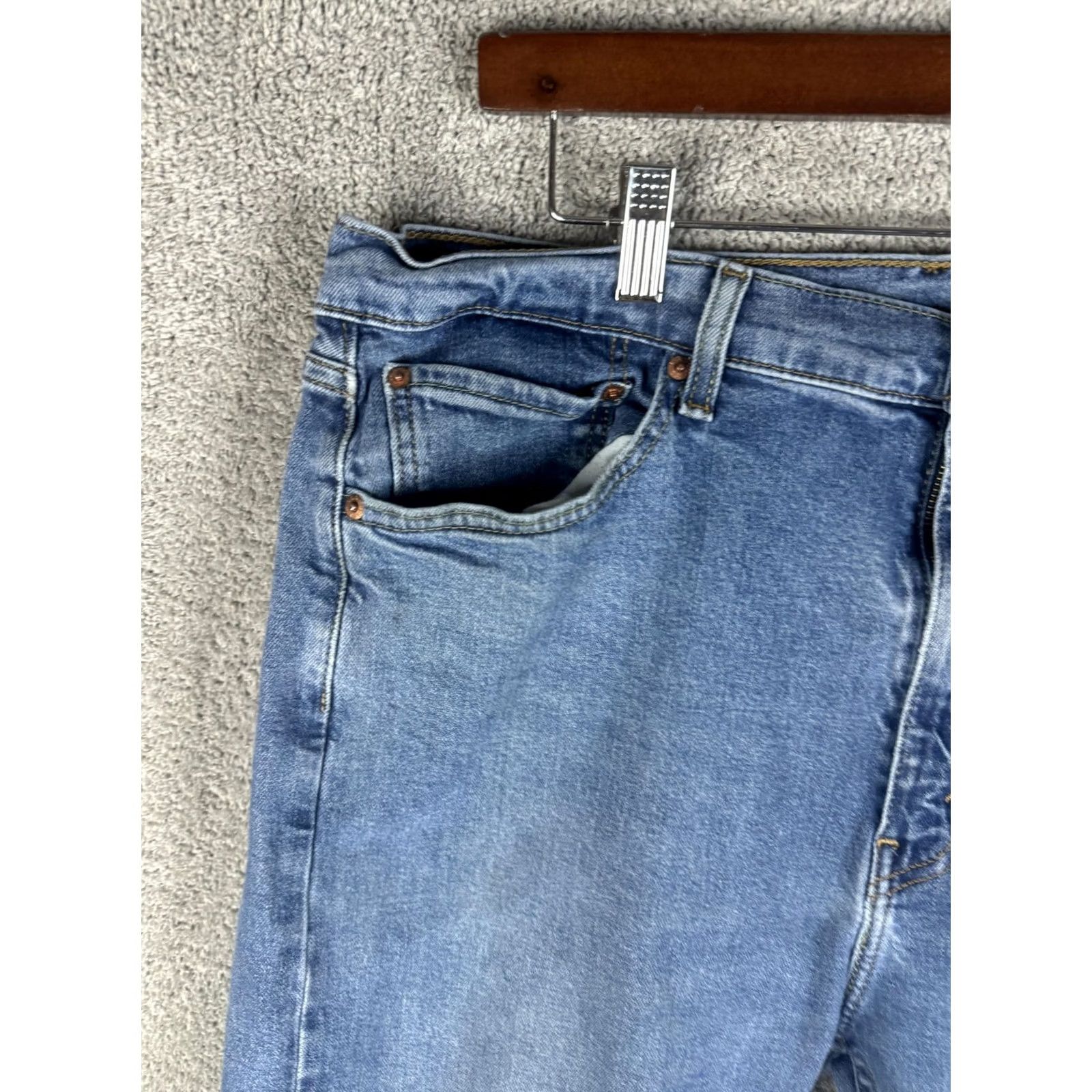 Levi's Levi's 505 Jeans Mens 40x32 Blue Denim Straight Regular WaterLess Pocket Zip Fly 5-Pocket Straight Leg Denim Jeans Mens Regular Fit Size US 40 / EU 56 - 2 Thumbnail