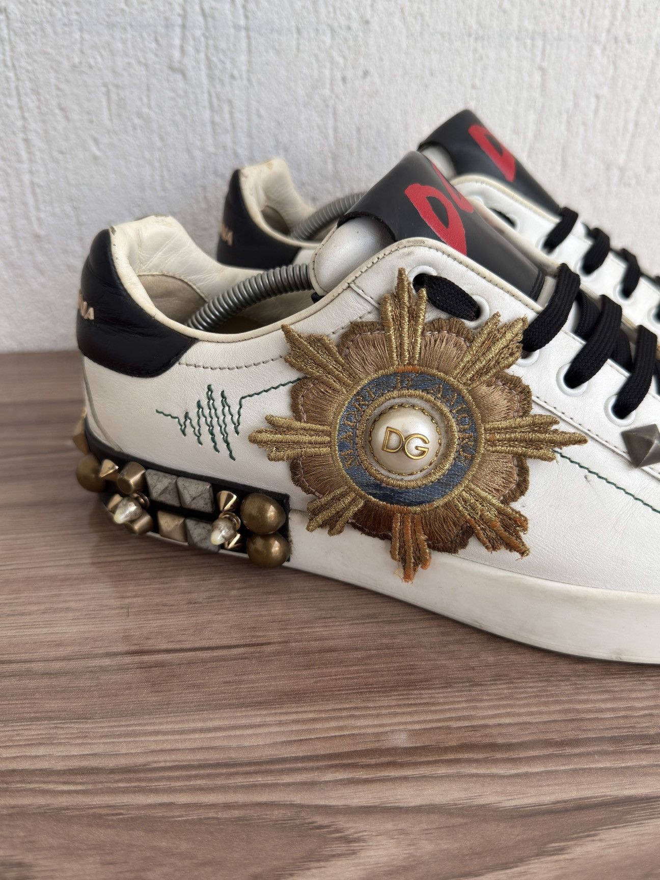 Dolce & Gabbana Portofino embellished studded sneaker Size US 9.5 / EU 42-43 - 4 Thumbnail