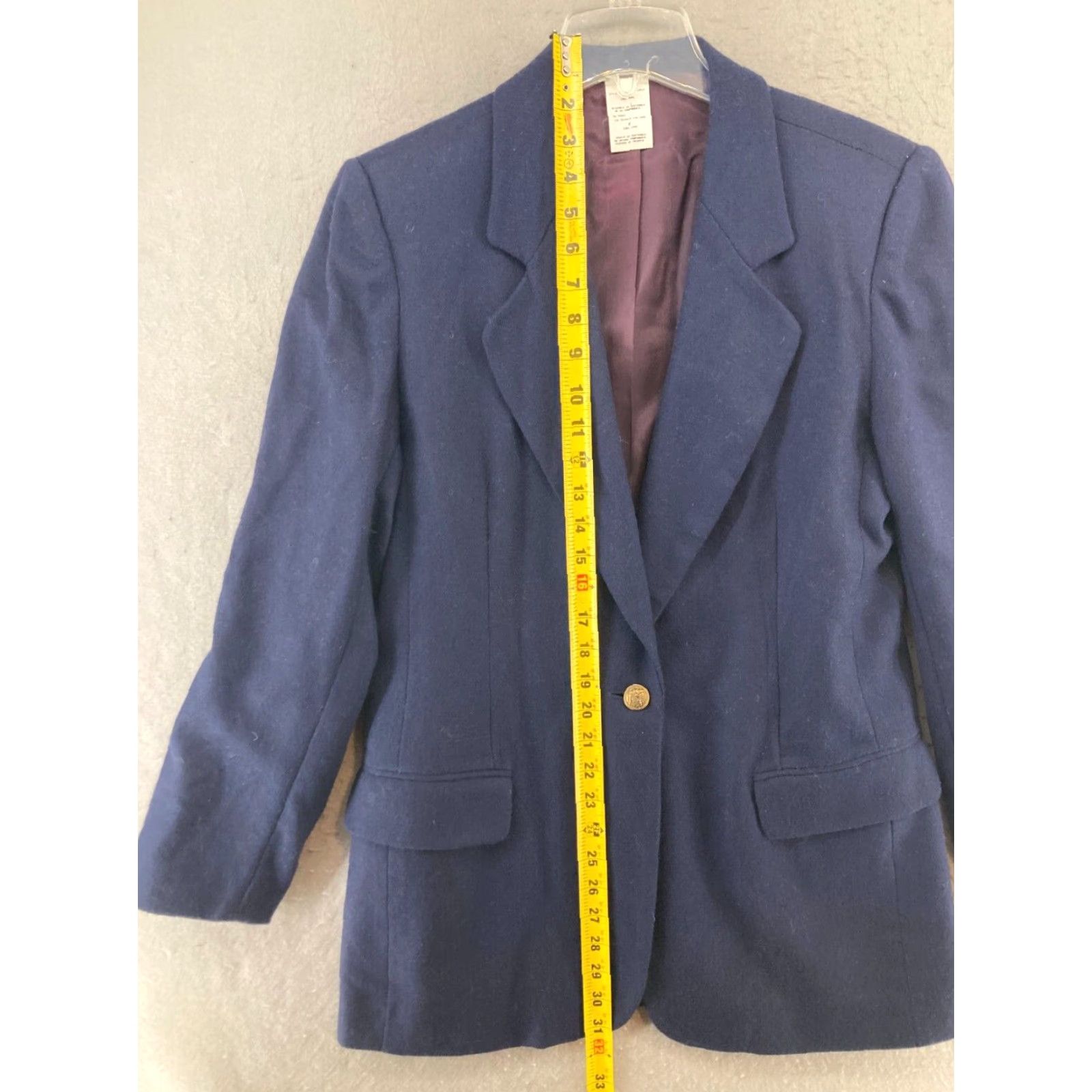 Vintage Vintage Wool Blazer Womens Size 8 Navy Blue 80s 90s Classic Notch Lapel Summer Fall Winter Suit Jacket Size M / US 6-8 / IT 42-44 - 3 Thumbnail