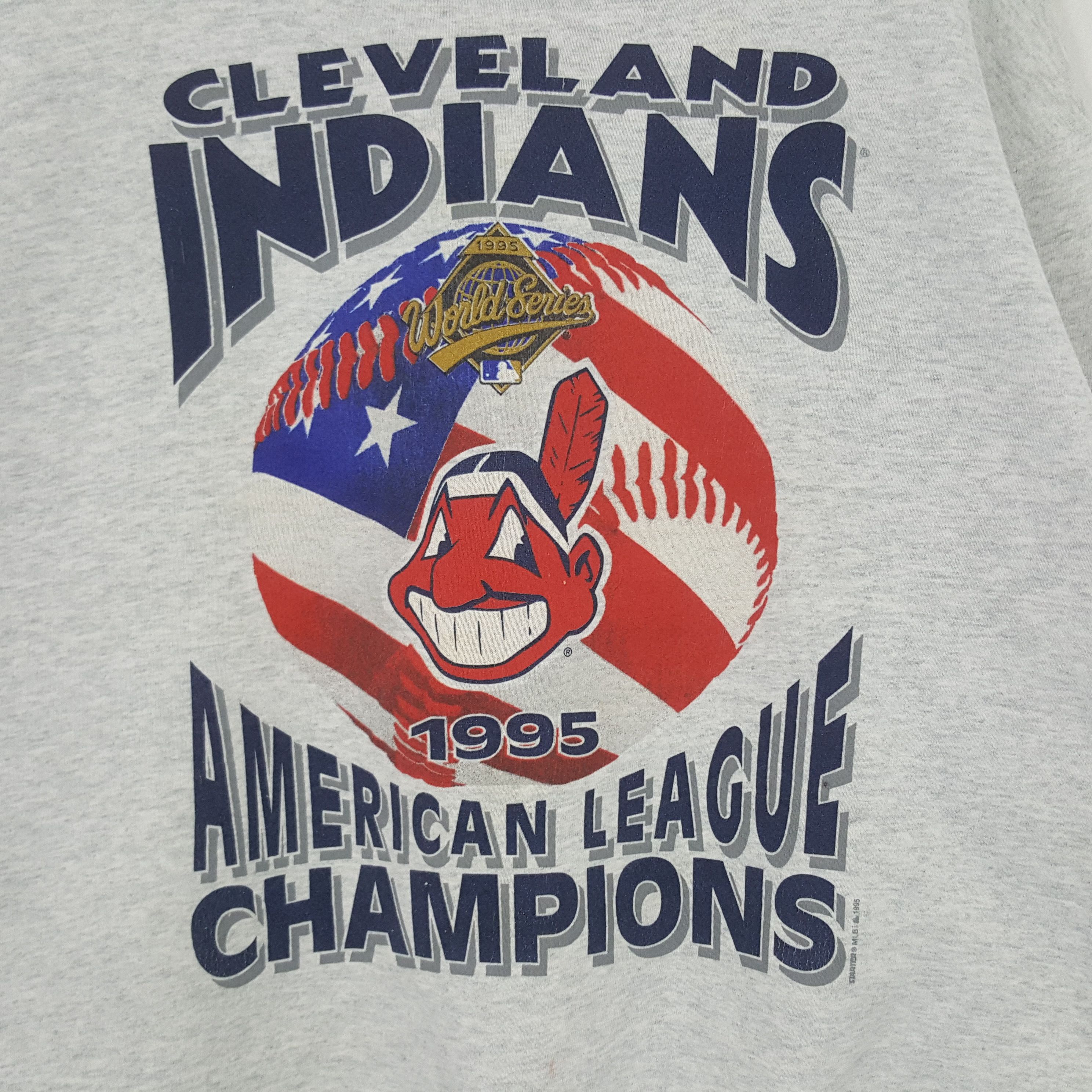 NFL × Starter × Vintage Vintage Cleveland Indians American Football Team Sweatshirt Size US L / EU 52-54 / 3 - 2 Thumbnail