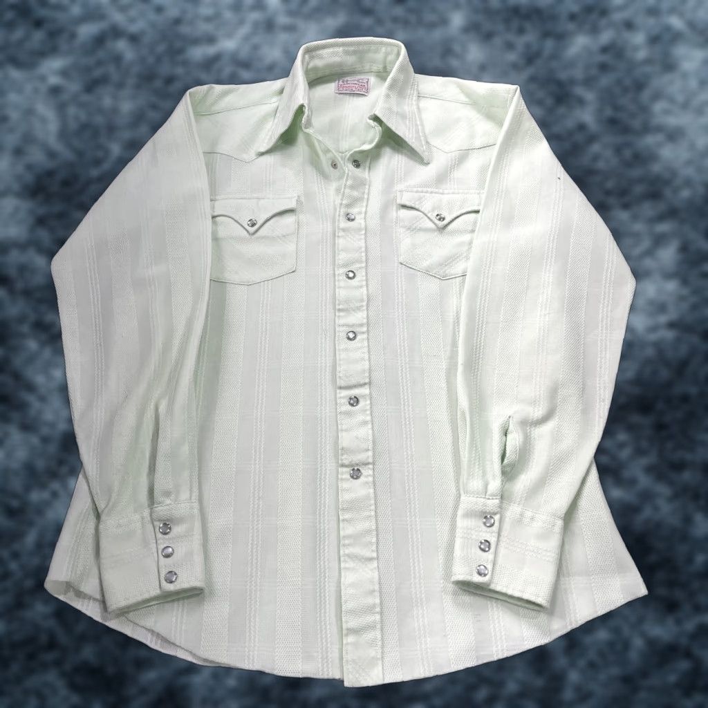 Vintage VINTAGE H Bar C Ranchwear Shirt Mens Large Green Western Snap Permanent Press 70s Size US L / EU 52-54 / 3 - 1 Thumbnail