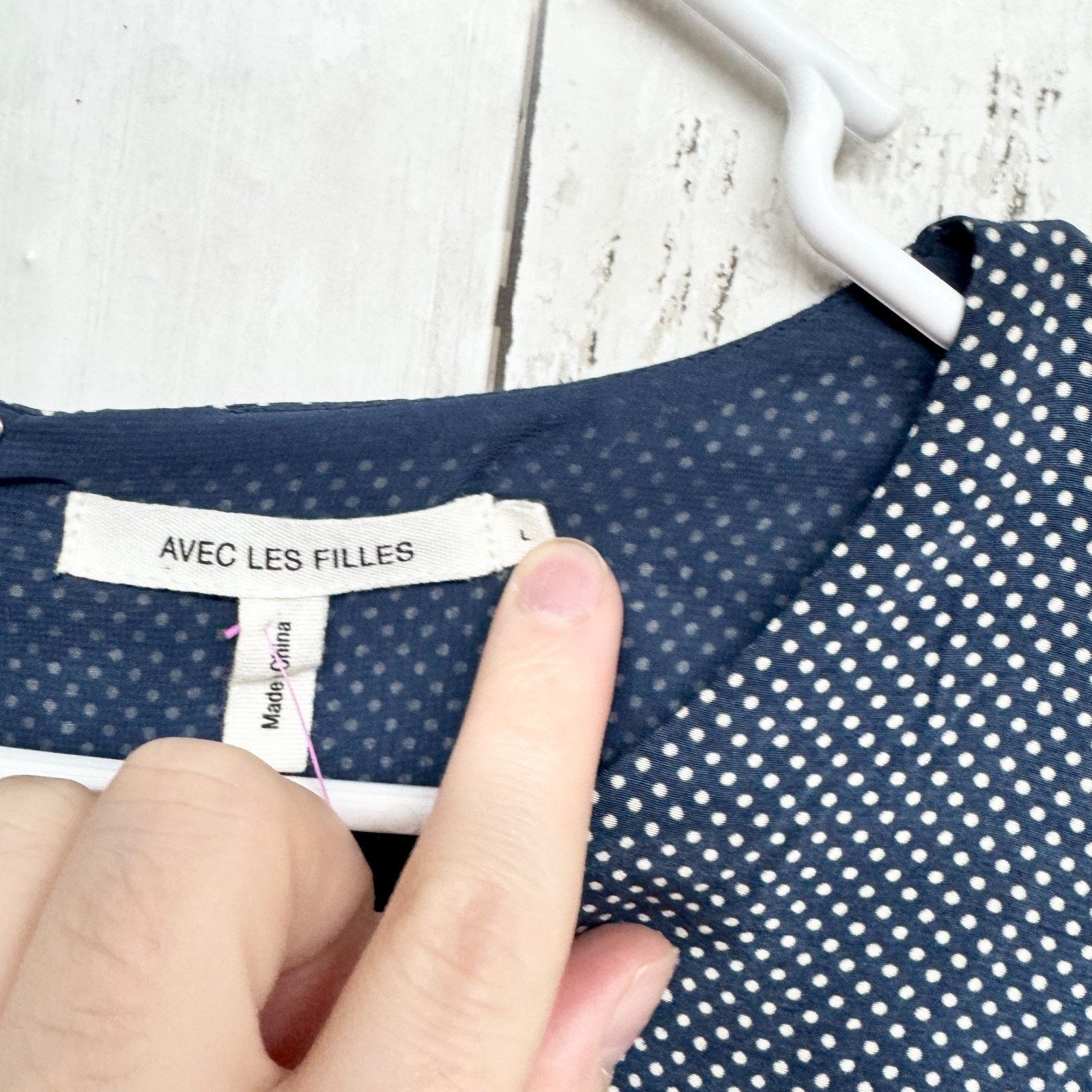 Other Avec Les Filles Dress Size Large Polka Dot Long Sleeve Mini Size L / US 10 / IT 46 - 3 Thumbnail