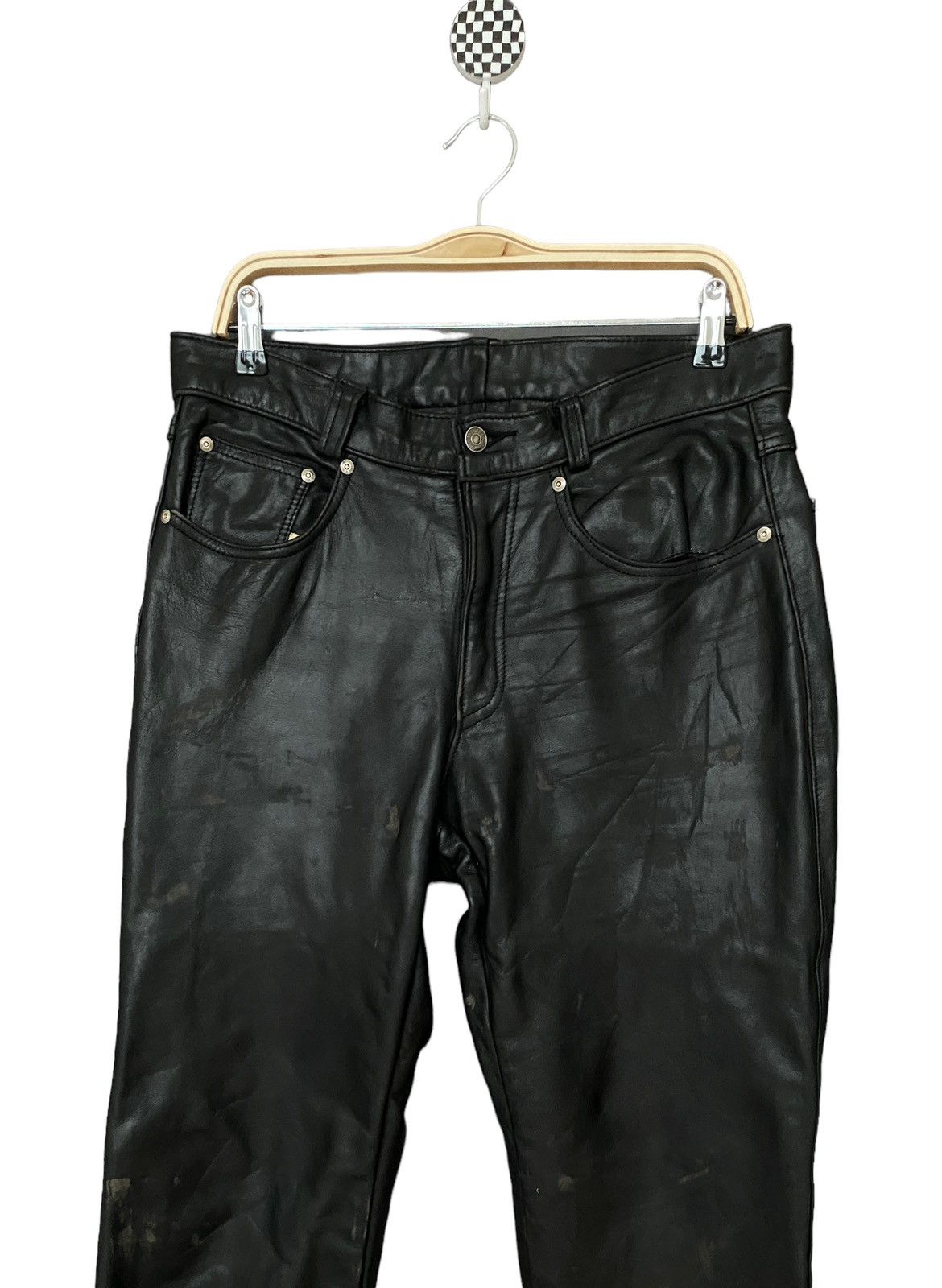 Schott Vintage Brand Schott Made In Usa leather Pants 1990s Size US 32 / EU 48 - 3 Thumbnail