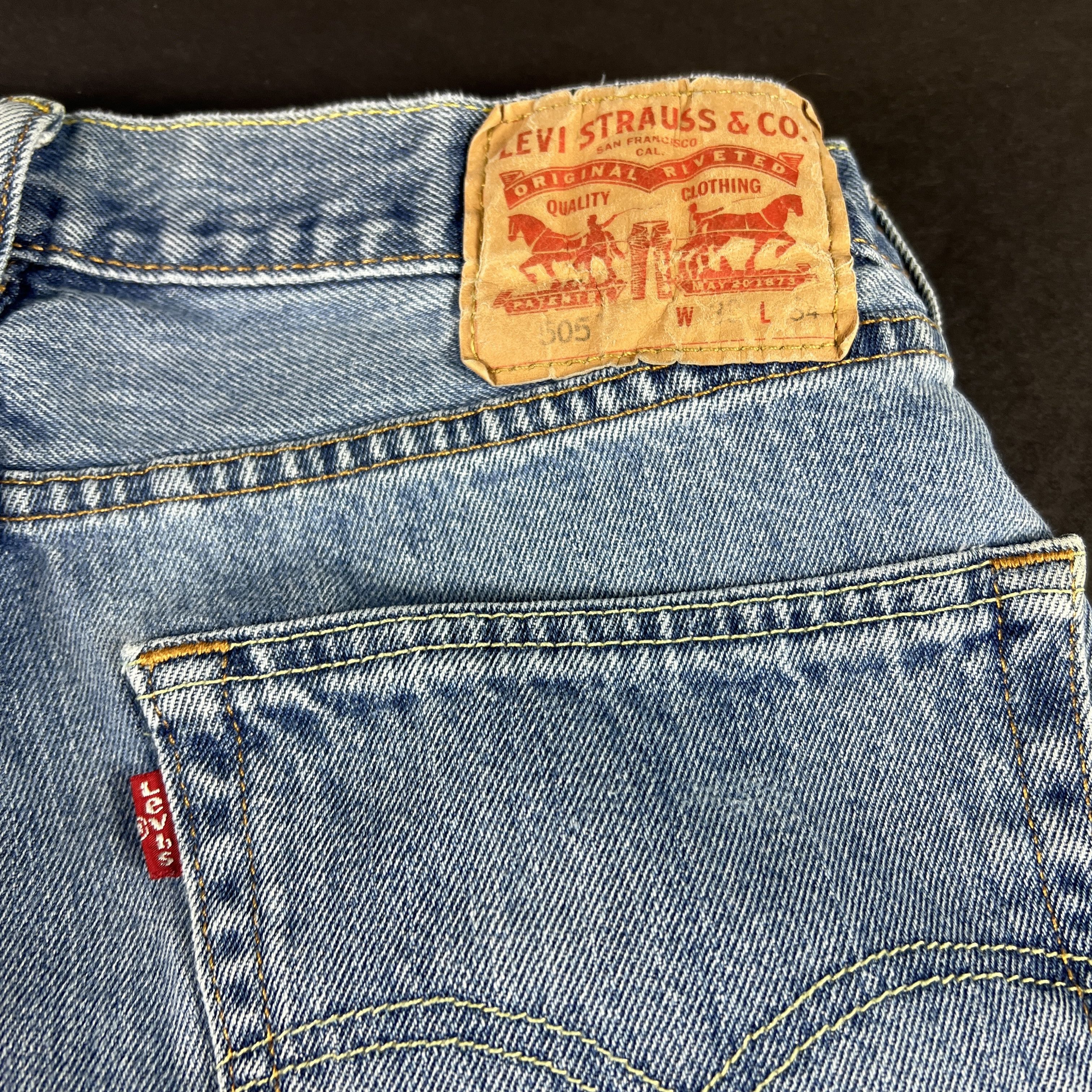 Levi's Levi's Jeans 505 Straight Leg Blue Faded Cotton Denim Size US 32 / EU 48 - 15 Thumbnail