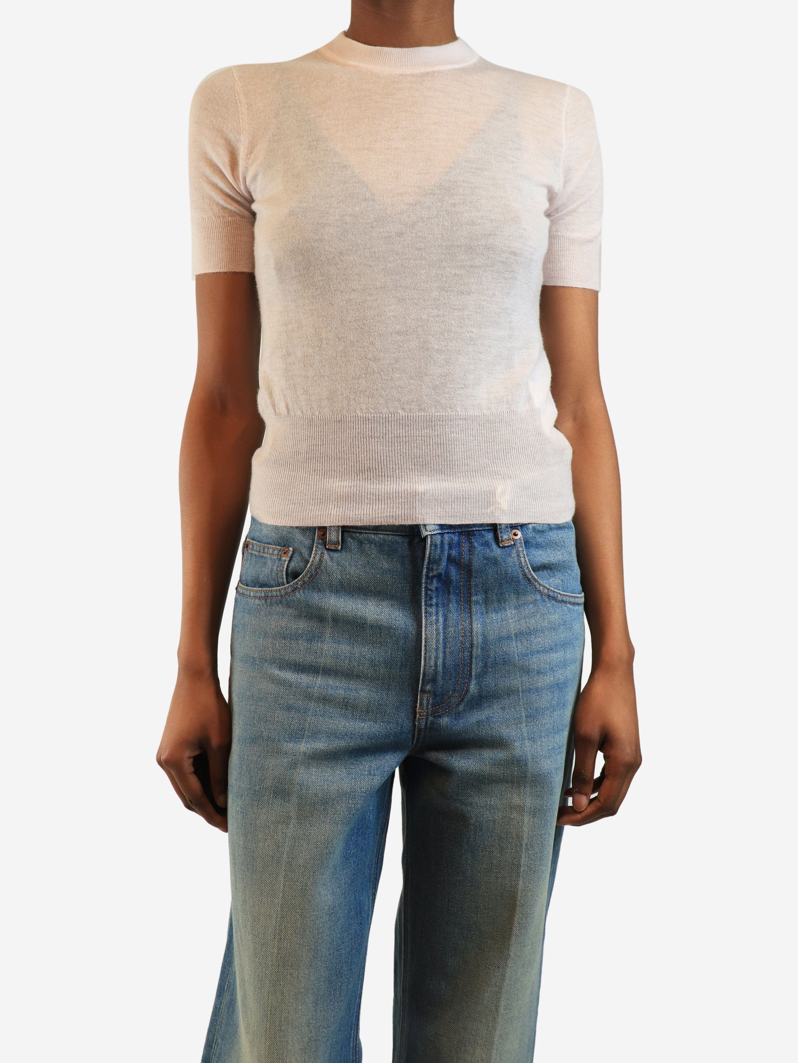 Other Pink short-sleeved cashmere top - XS Size XS / US 0-2 / IT 36-38 - 1 Thumbnail