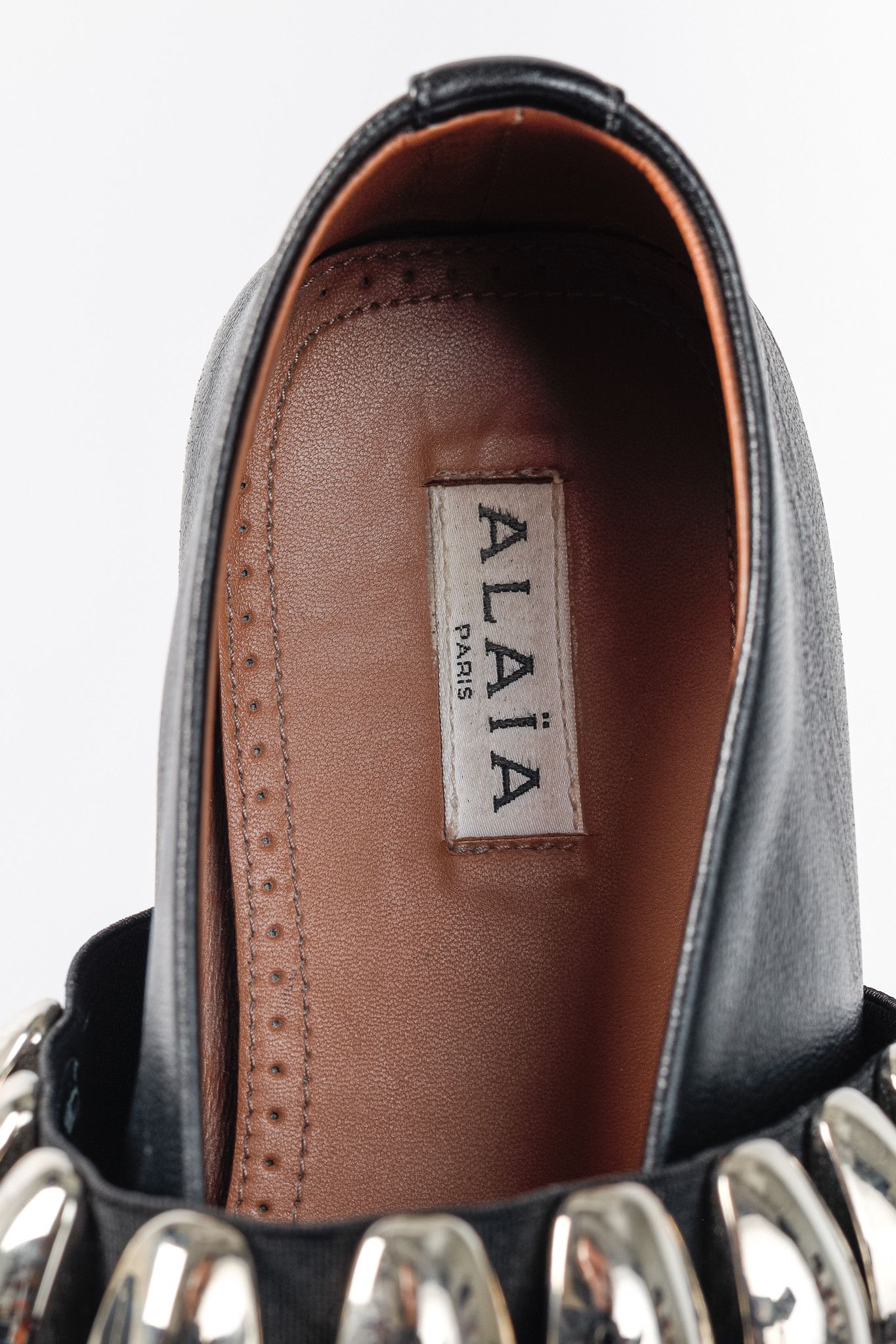 Alaia Alaia Noir Lambskin Mary-Jane Ballerina Flats Tribale Size US 7.5 / IT 37.5 - 10 Thumbnail