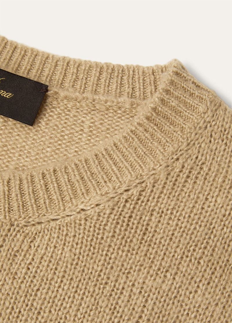 Loro Piana o1srvl11e0526 FAO9856 Brolo Crewneck Sweater Light Brown Size S / US 4 / IT 40 - 7 Thumbnail