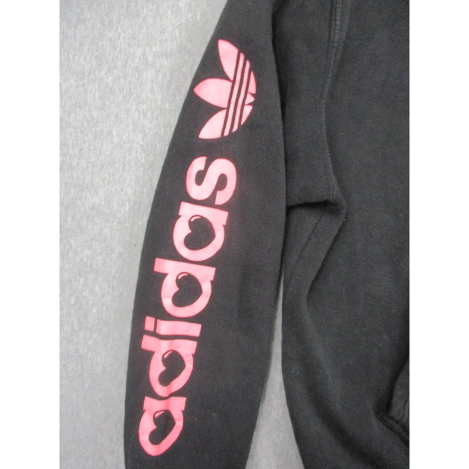 Adidas adidas Hoodie Large Black Originals Heart Logo Sleeve Print Pullover Size US L / EU 52-54 / 3 - 2 Thumbnail