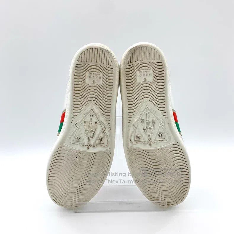 Gucci Gucci Ace series white striped double G embroidered lace-u Size US 7 / IT 37 - 5 Thumbnail