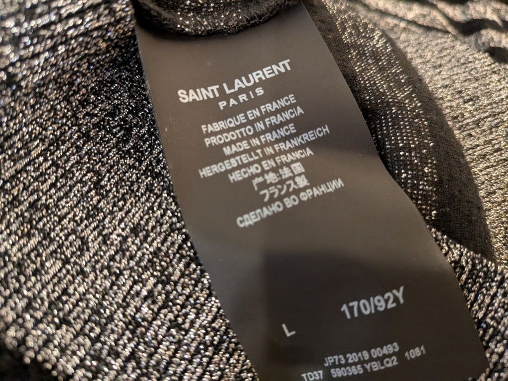 Saint Laurent Black And Silver Striped Sweater size L