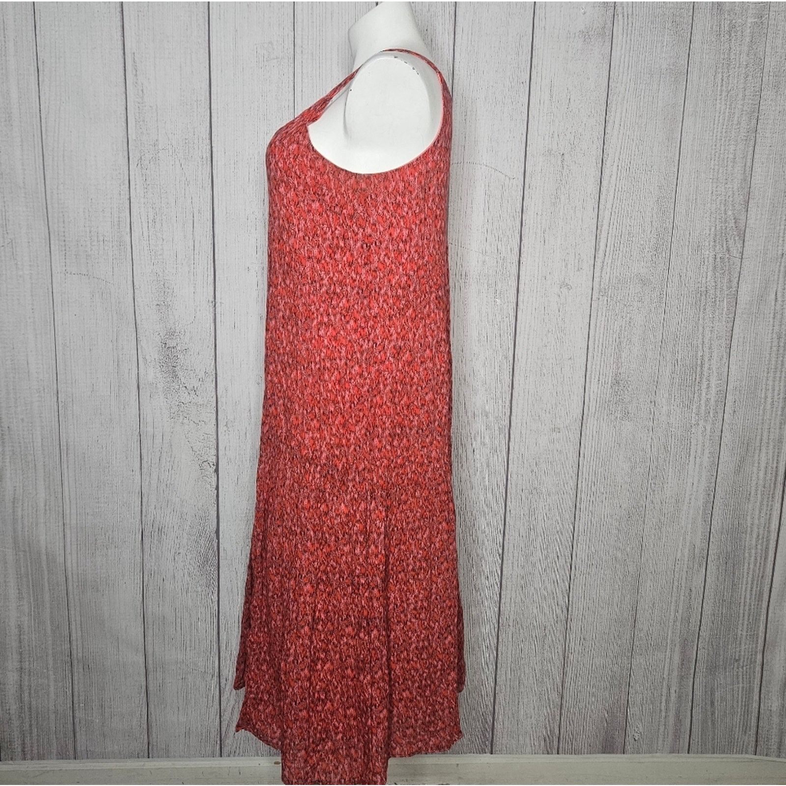 Joie Joie Tiered Maxi Cotton Orange & Pink Leopard Tea Rose Dress Size L / US 10 / IT 46 - 4 Thumbnail