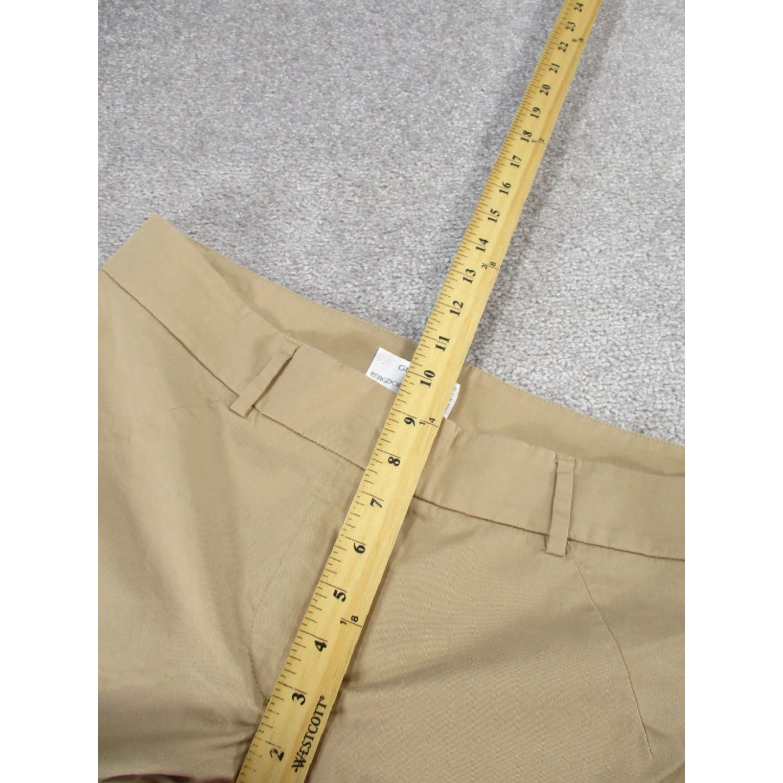 Bergdorf Goodman Gunex Pants Womens 10 Beige Lightweight Cotton Spandex Tapered Dress Pants Adult Regular Size 10 Beige Womens Size 32" / US 10 / IT 46 - 6 Thumbnail