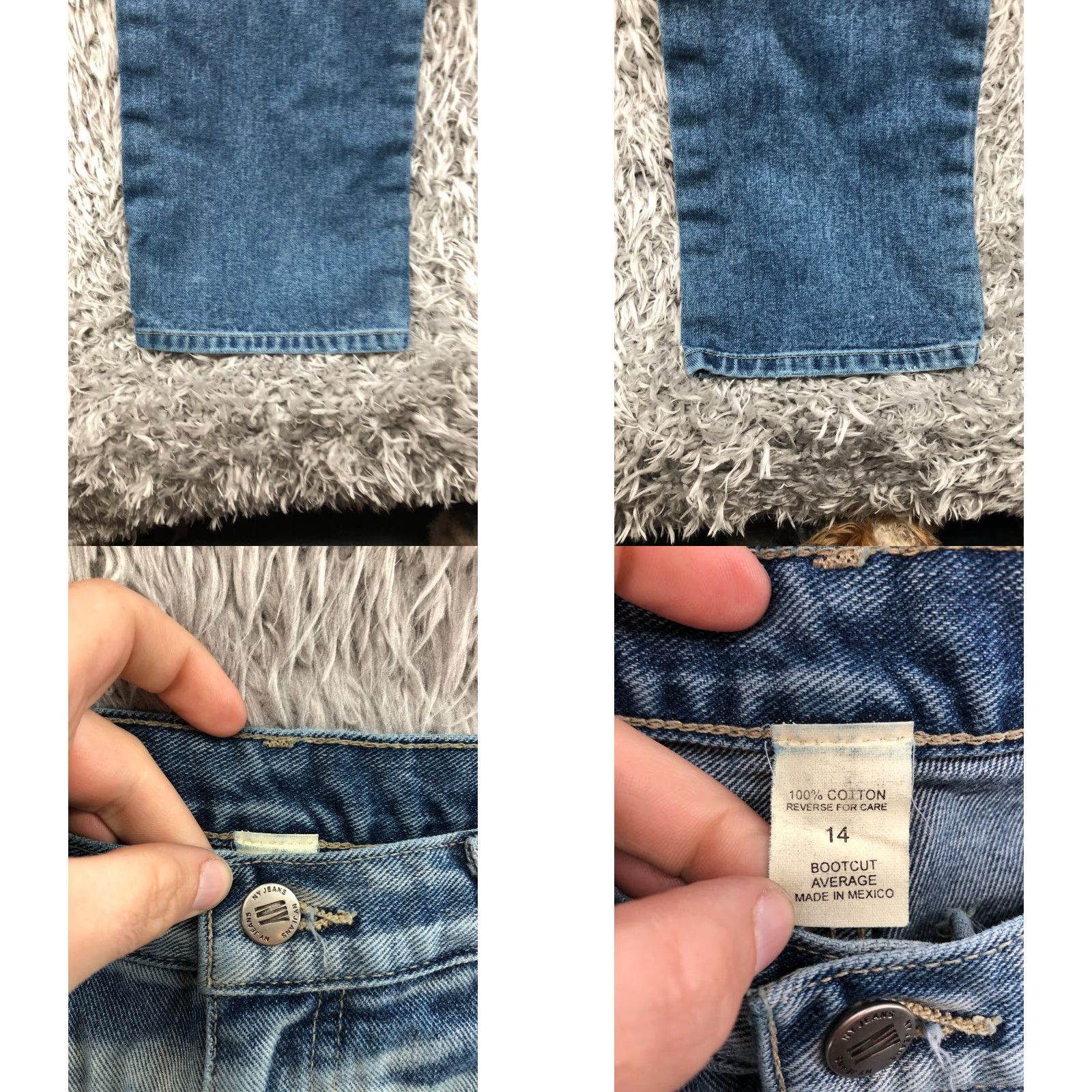 Vintage VINTAGE NY Jeans Bootcut Size 14 Womens Medium Wash Blue Bleached Size 36" / US 14 / IT 50 - 8 Thumbnail