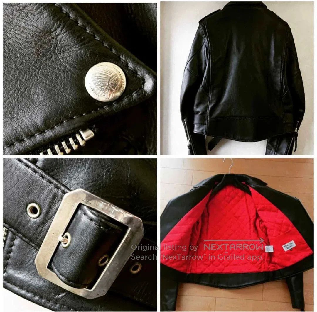 Redmoon black leather motorcycle jacket with red interior. Size US M / EU 48-50 / 2 - 2 Thumbnail