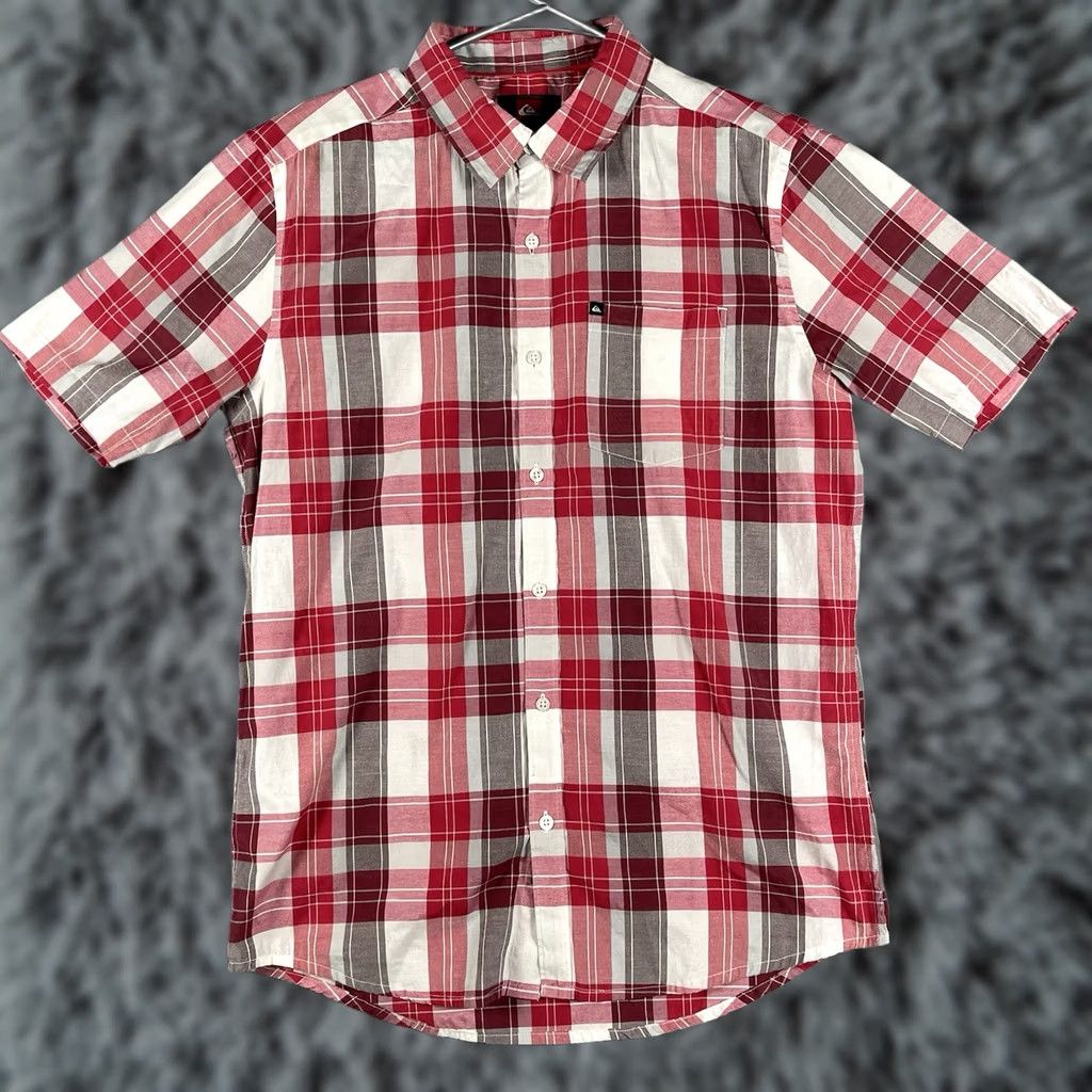 Quiksilver Quiksilver Shirt Men's Size M Red Plaid Short Sleeve Button Up Surf Skate Y2K Quick Silver Size US M / EU 48-50 / 2 - 1 Thumbnail