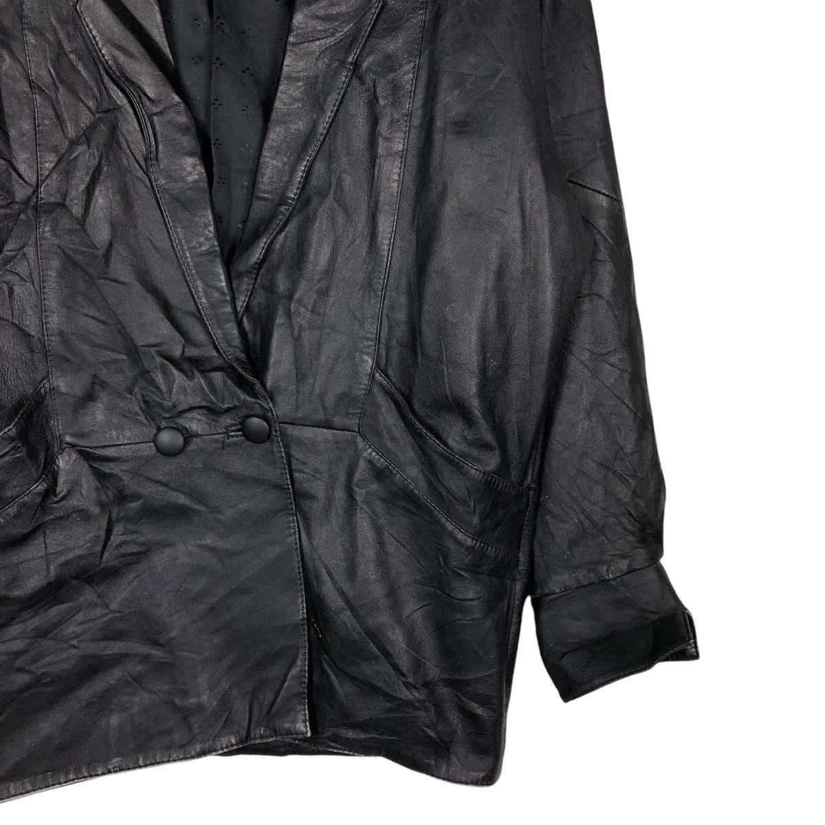 Japanese Brand × Vintage 📌Vintage Unknown Brand Biker Leather Jacket Issey Miyake Size US S / EU 44-46 / 1 - 7 Thumbnail