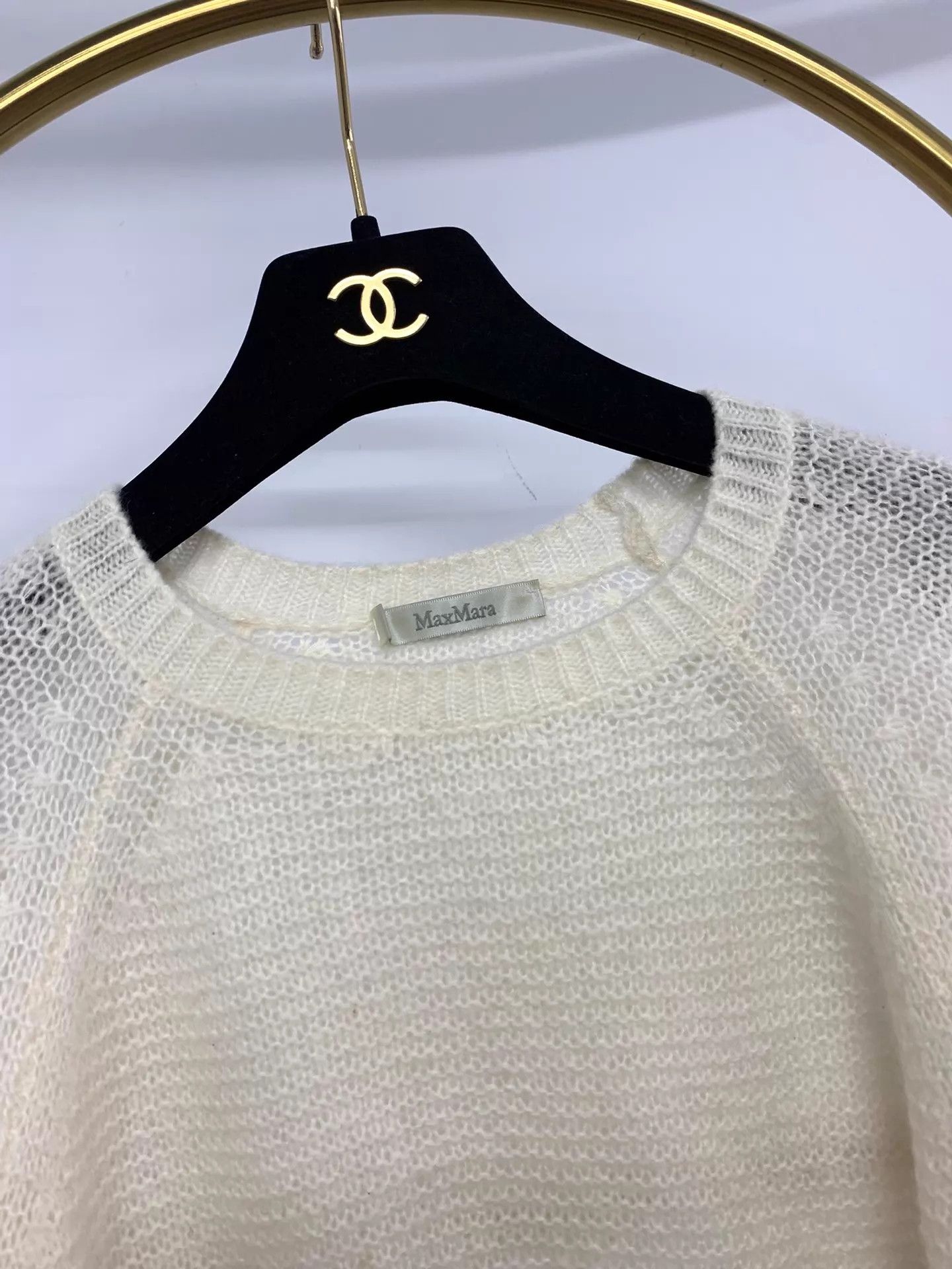 Max Mara MaxMara White Cashmere Crewneck Sweater S New Size S / US 4 / IT 40 - 2 Thumbnail