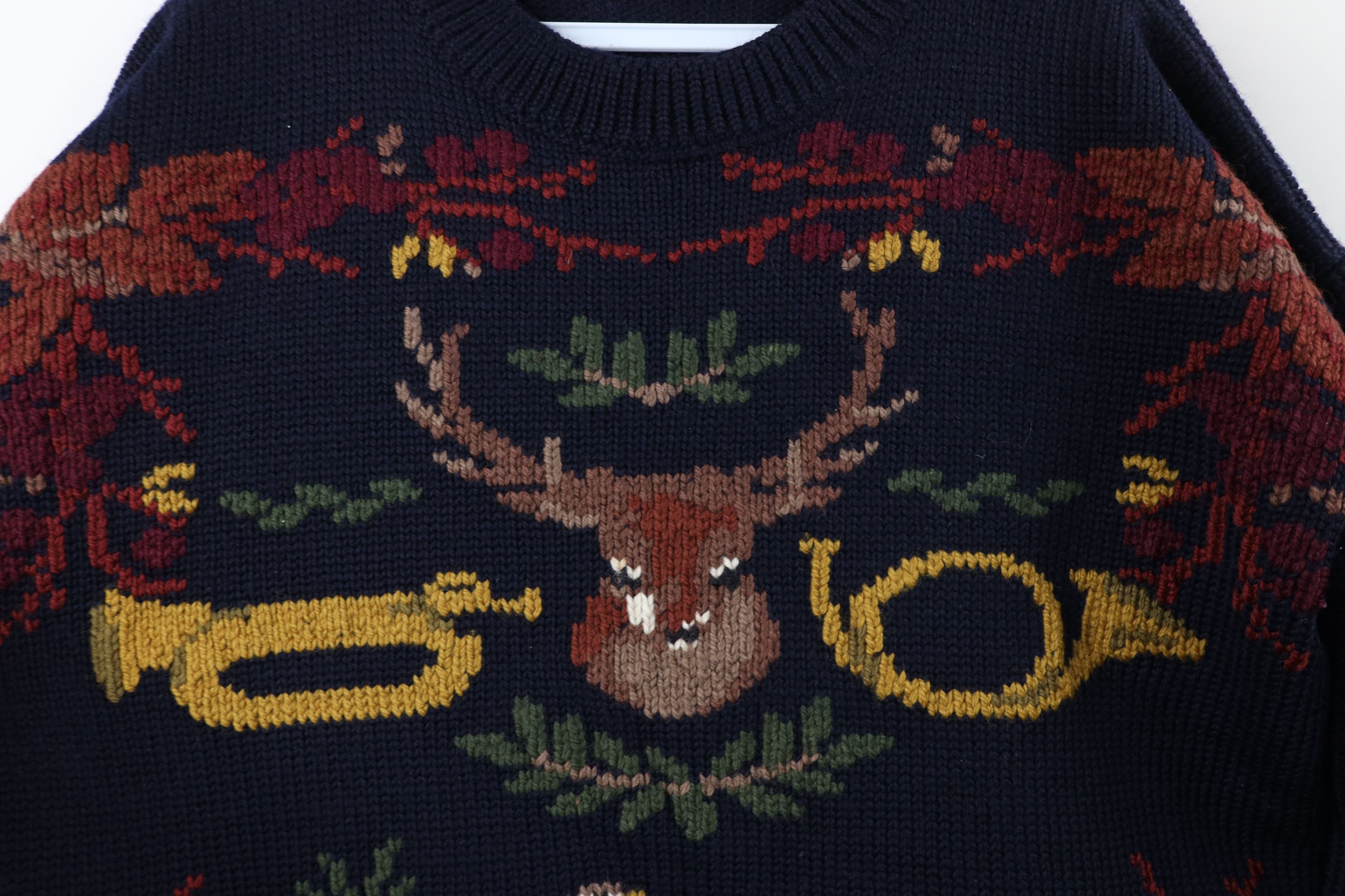Vintage Vintage 70s Streetwear Needlepoint Animal Knit Sweater Size L / US 10 / IT 46 - 4 Thumbnail