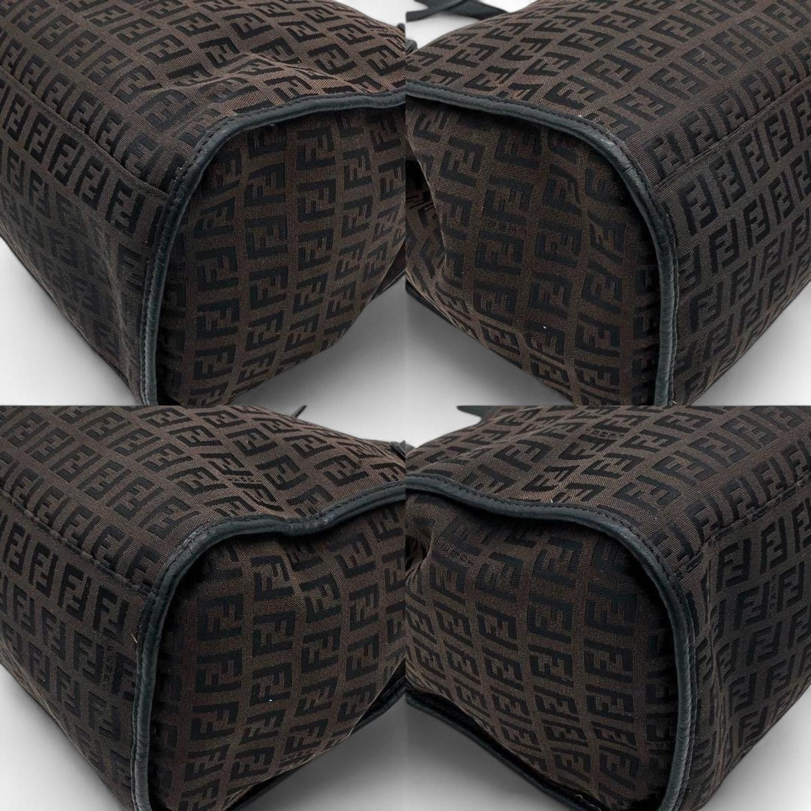Fendi Fendi - Brown FF Logo Canvas Tote Bag Size ONE SIZE - 5 Thumbnail