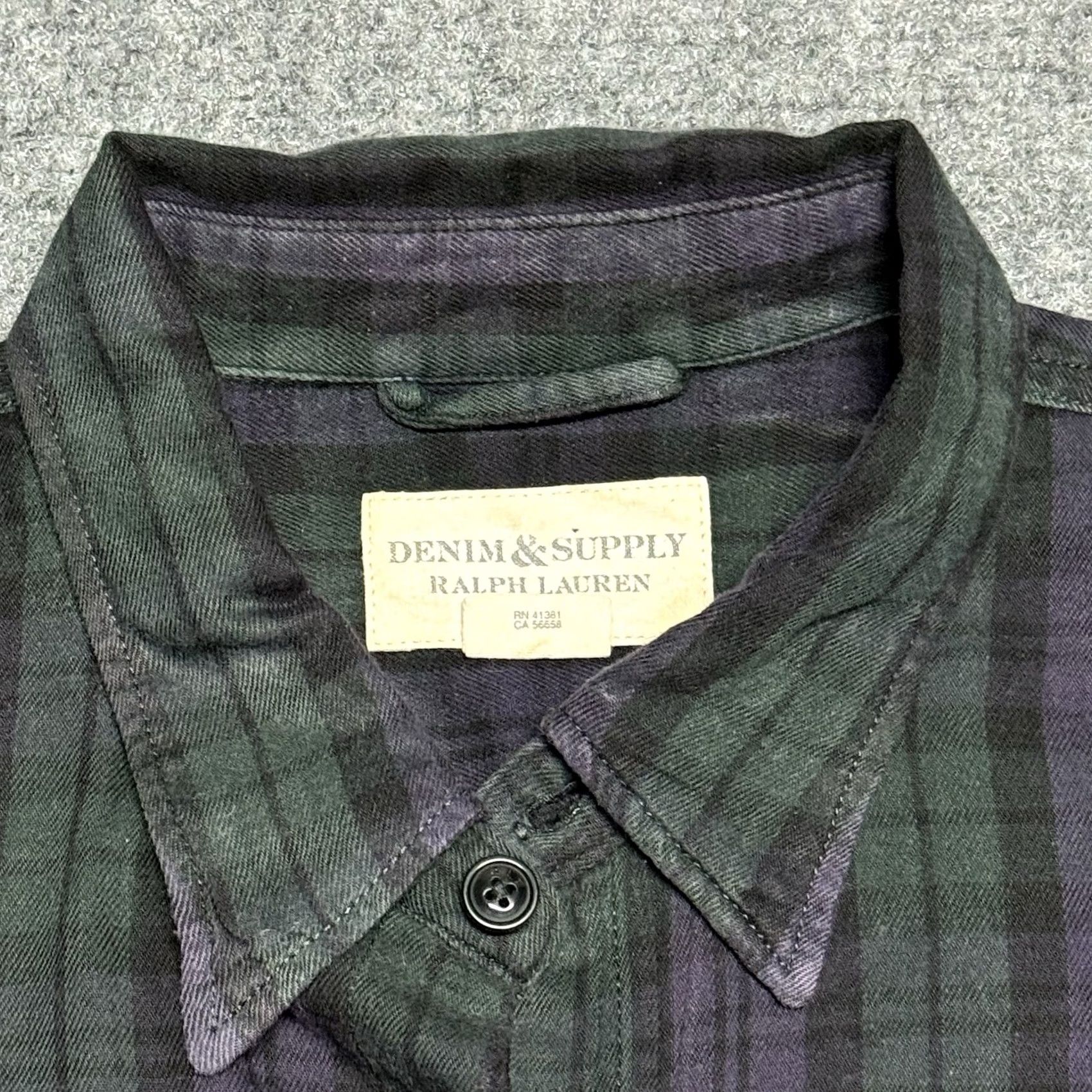 Ralph Lauren Ralph Lauren Denim & Supply Shirt Mens Large Green Black Purple Plaid Long Sleeve Button-Up Regular Fit Multicolor Cotton Flannel Size US L / EU 52-54 / 3 - 3 Thumbnail
