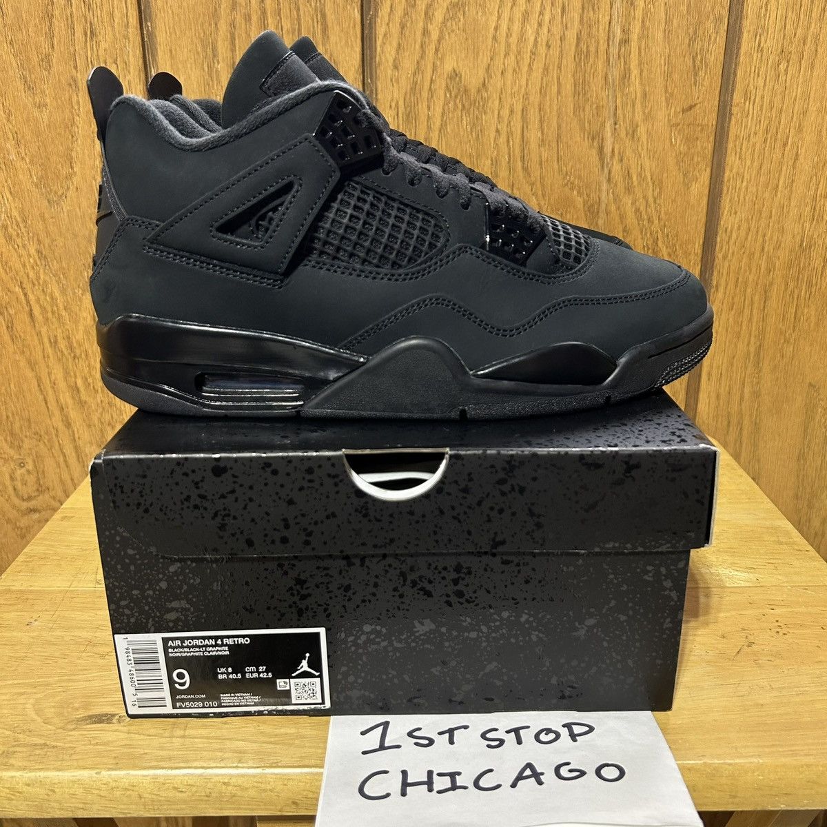 Jordan Brand Nike Air Jordan 4 Retro 2025 Black Cat FV5029-010 Mens 9 NEW Size US 9 / EU 42 - 1 Thumbnail