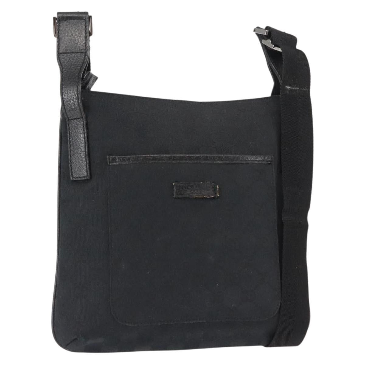 Gucci GUCCI GG Canvas Shoulder Bag Black Silver Size ONE SIZE - 1 Thumbnail