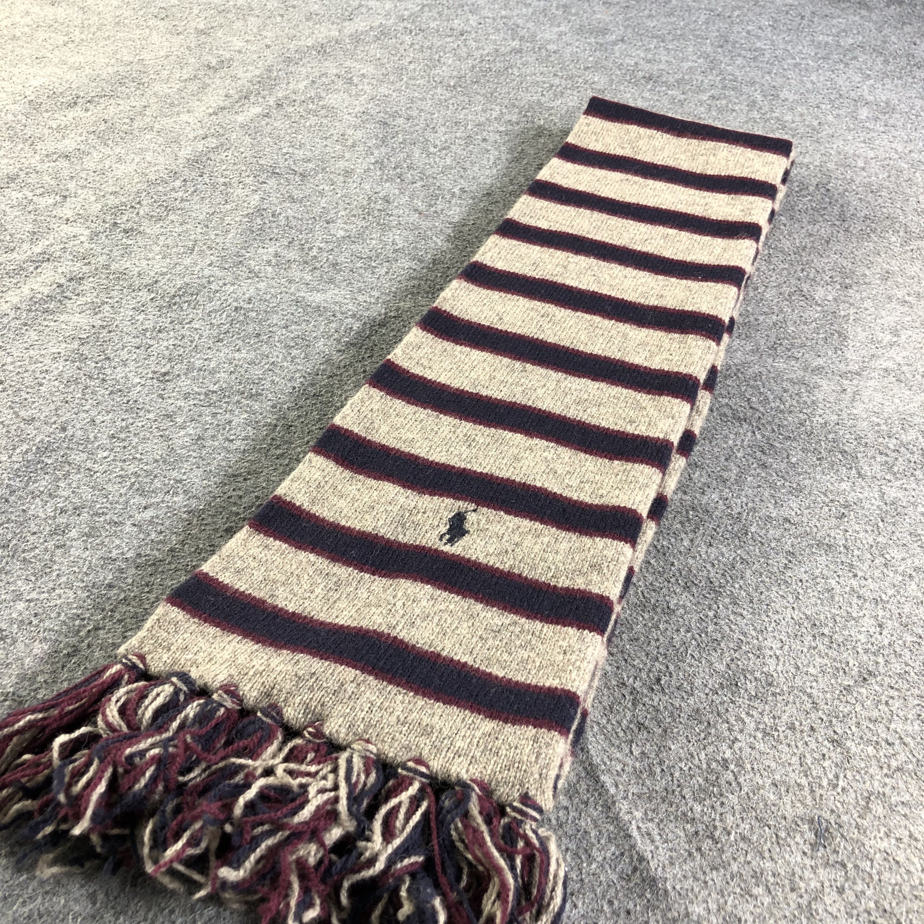 Polo Ralph Lauren Polo Ralph Lauren Striped Wool Scarf Muffler V1822 Size ONE SIZE - 2 Thumbnail