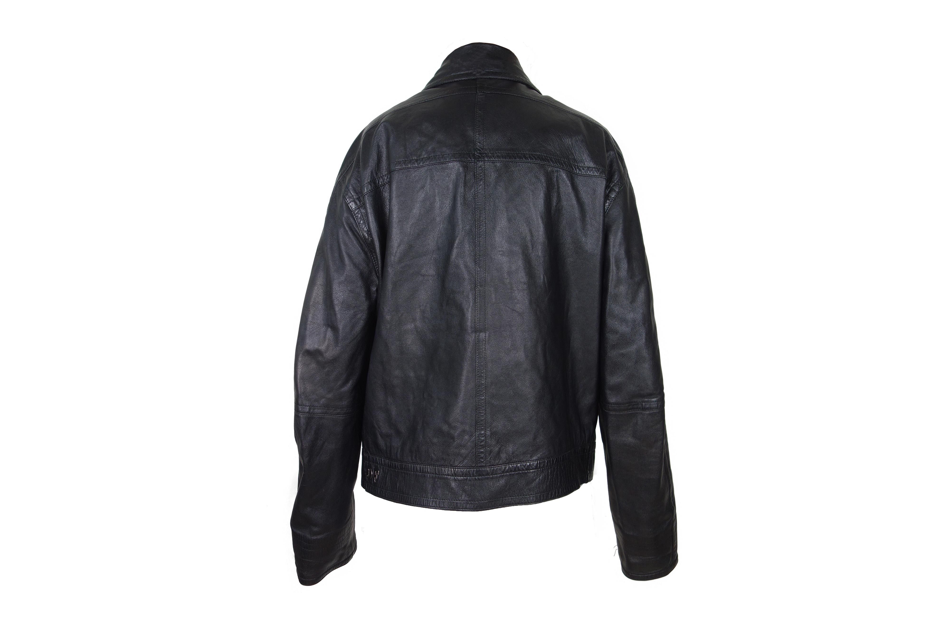 GF Ferre × Gianfranco Ferre GIANFRANCO FERRE Soft Leather Jacket Zip Vintage Size L 90s Size L / US 10 / IT 46 - 8 Thumbnail