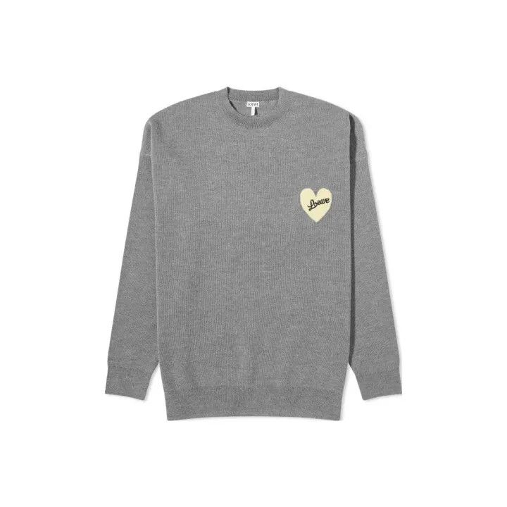 Loewe Loewe Gray Heart Print Long Sleeve Sweatshirt Size US S / EU 44-46 / 1 - 1 Thumbnail