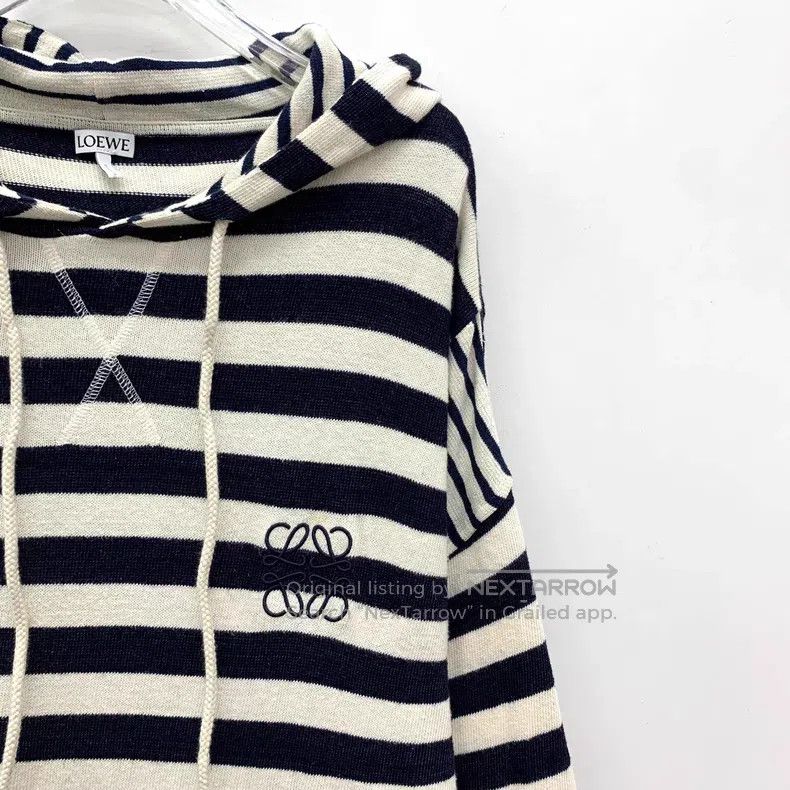 Loewe Loewe Color-Blocked Logo Embroidered Cotton Hooded Knit Sw Size M / US 6-8 / IT 42-44 - 3 Thumbnail