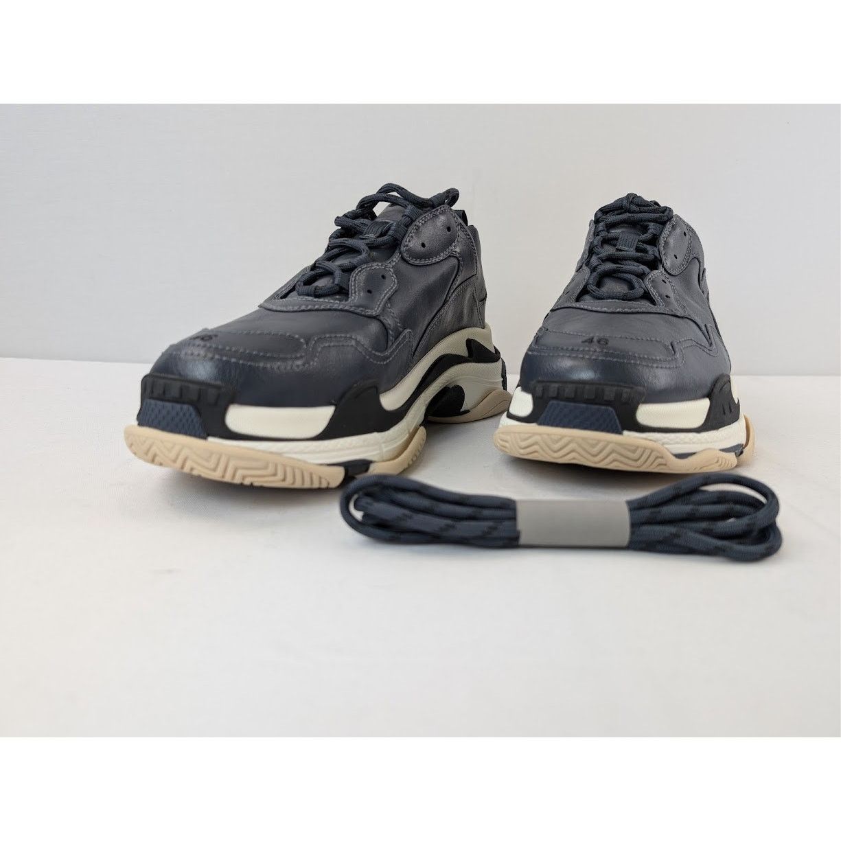 Balenciaga o1rshd1 Triple S Logo Type Sneakers in Blue/Sand Size US 13 / EU 46 - 7 Thumbnail